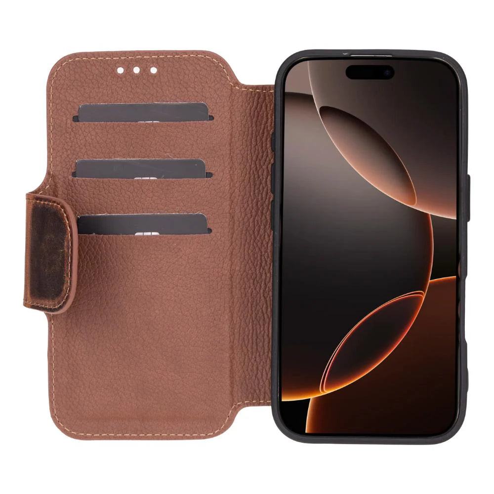 Infinix iPhone 16 Pro Max Deri Kapaklı Kılıf (Bouletta)