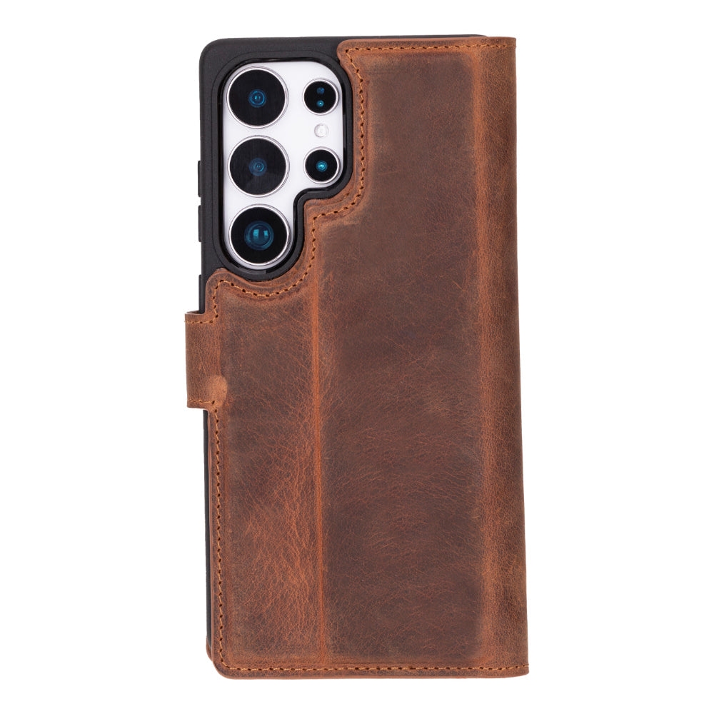 Magic Samsung Galaxy S25 Ultra Genuine Leather Detachable Wallet Case