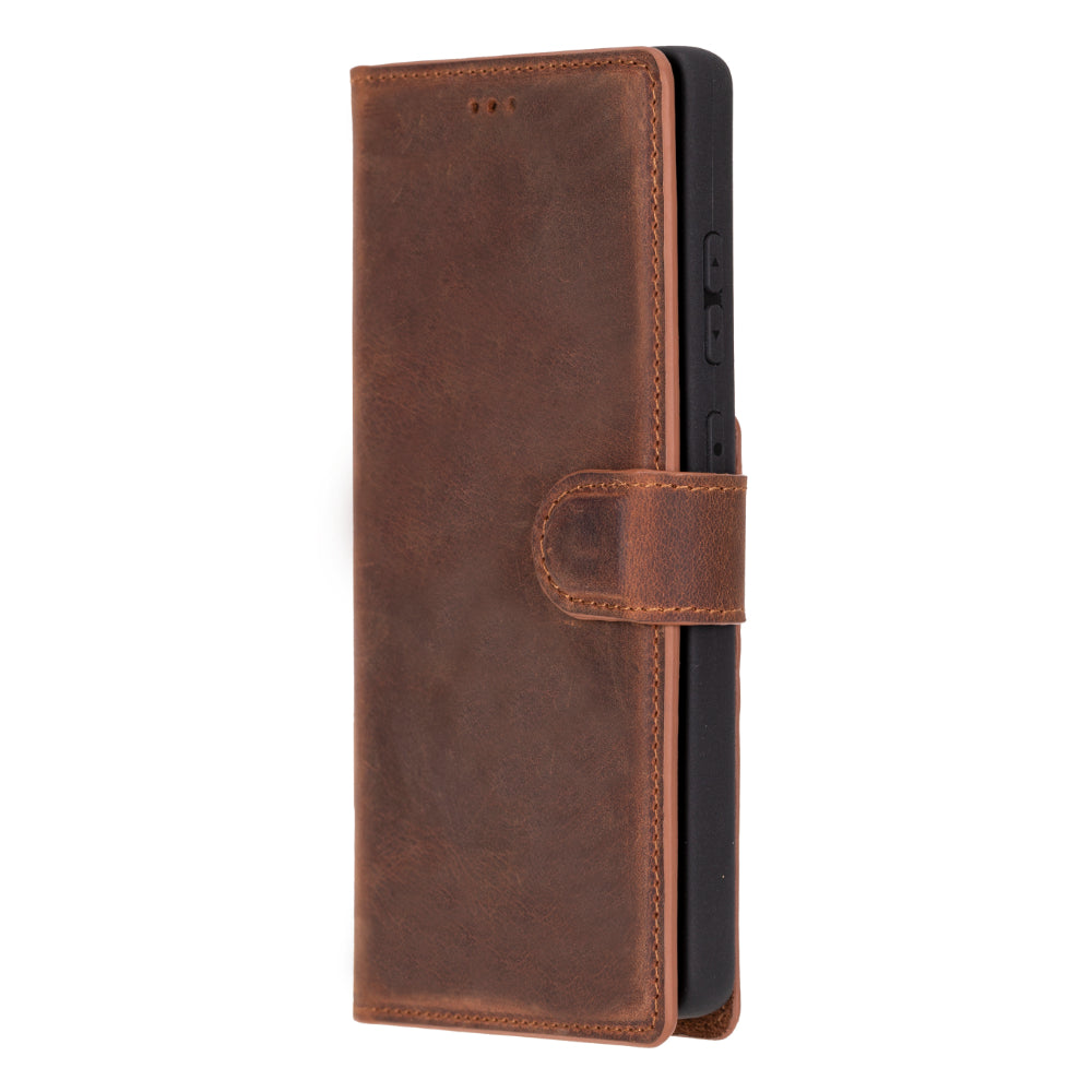 Magic Samsung Galaxy S25 Ultra Genuine Leather Detachable Wallet Case