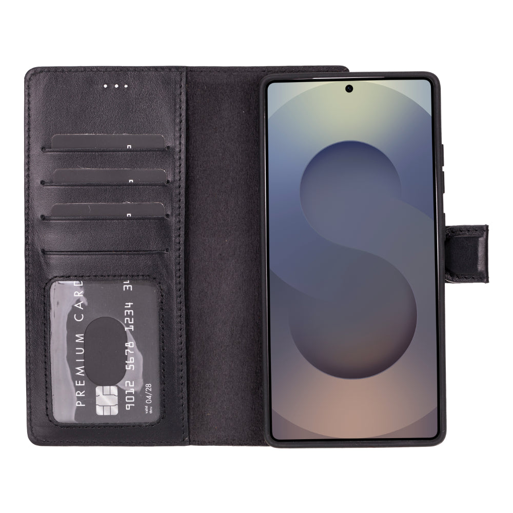 Magic Samsung Galaxy S25 Ultra Genuine Leather Detachable Wallet Case