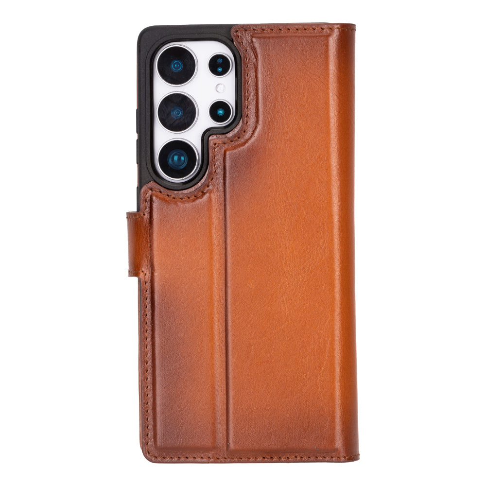 Magic Samsung Galaxy S25 Ultra Genuine Leather Detachable Wallet Case