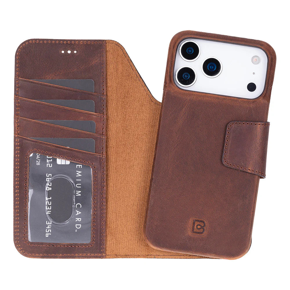 Elite Magic iPhone 17 Pro Max Detachable Leather Wallet Case