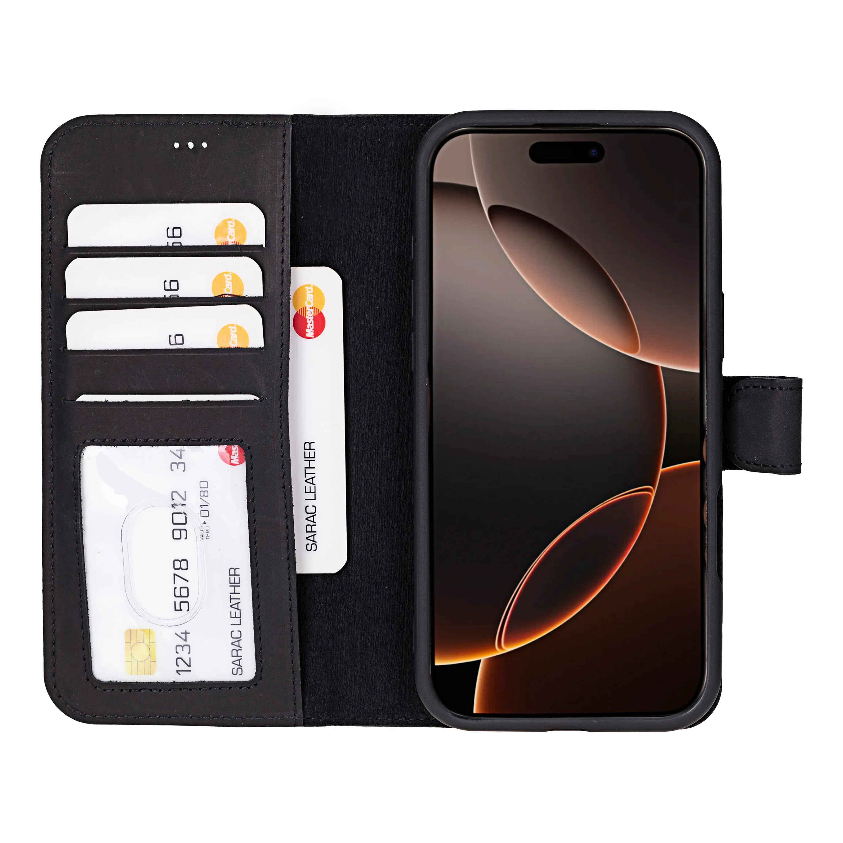 Liluri iPhone 16 Pro Max Deri Ayrılabilir Cüzdan Kılıf
