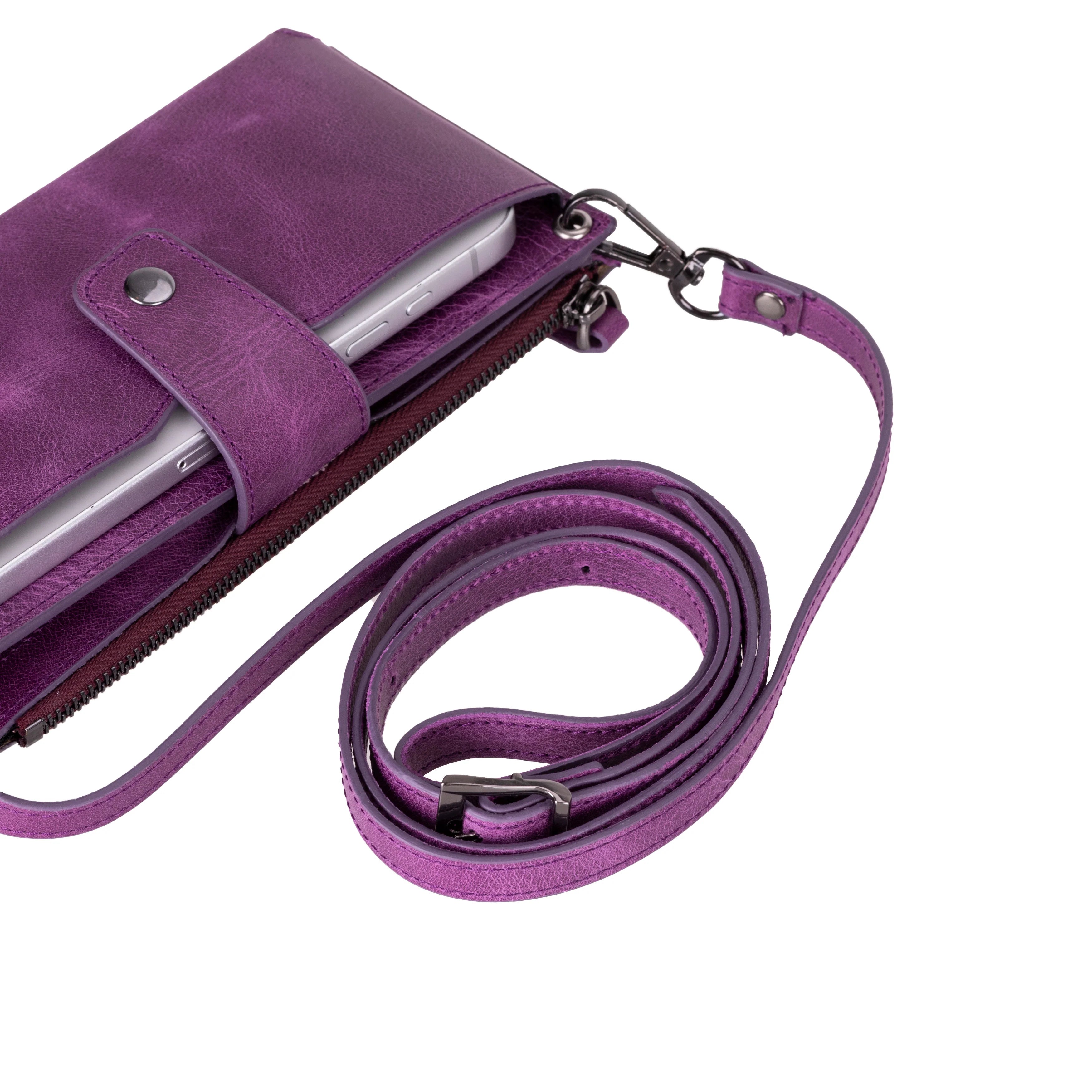 Lozan Strap Genuine Leather Crossbody Wallet