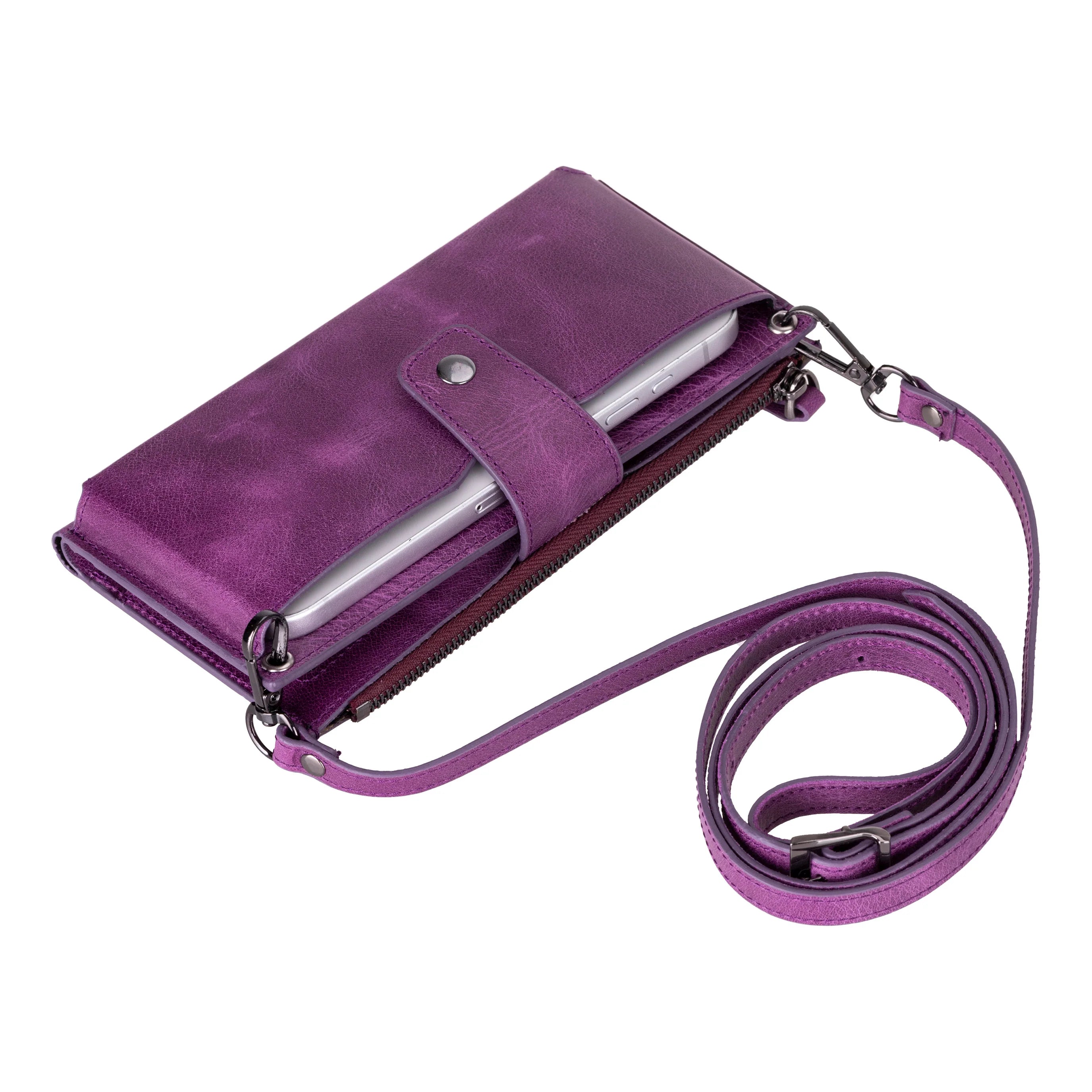 Lozan Strap Genuine Leather Crossbody Wallet