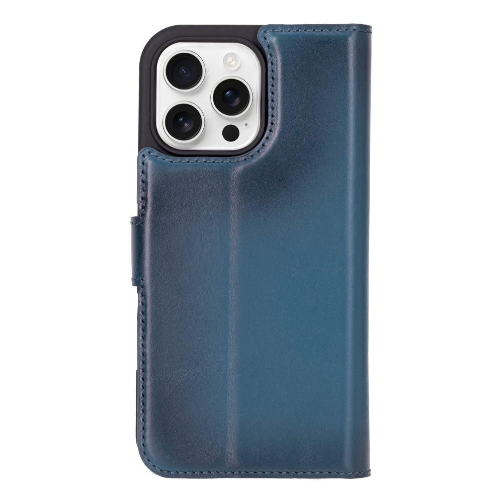 Magic iPhone 16 Pro Genuine Leather Detachable Wallet Case