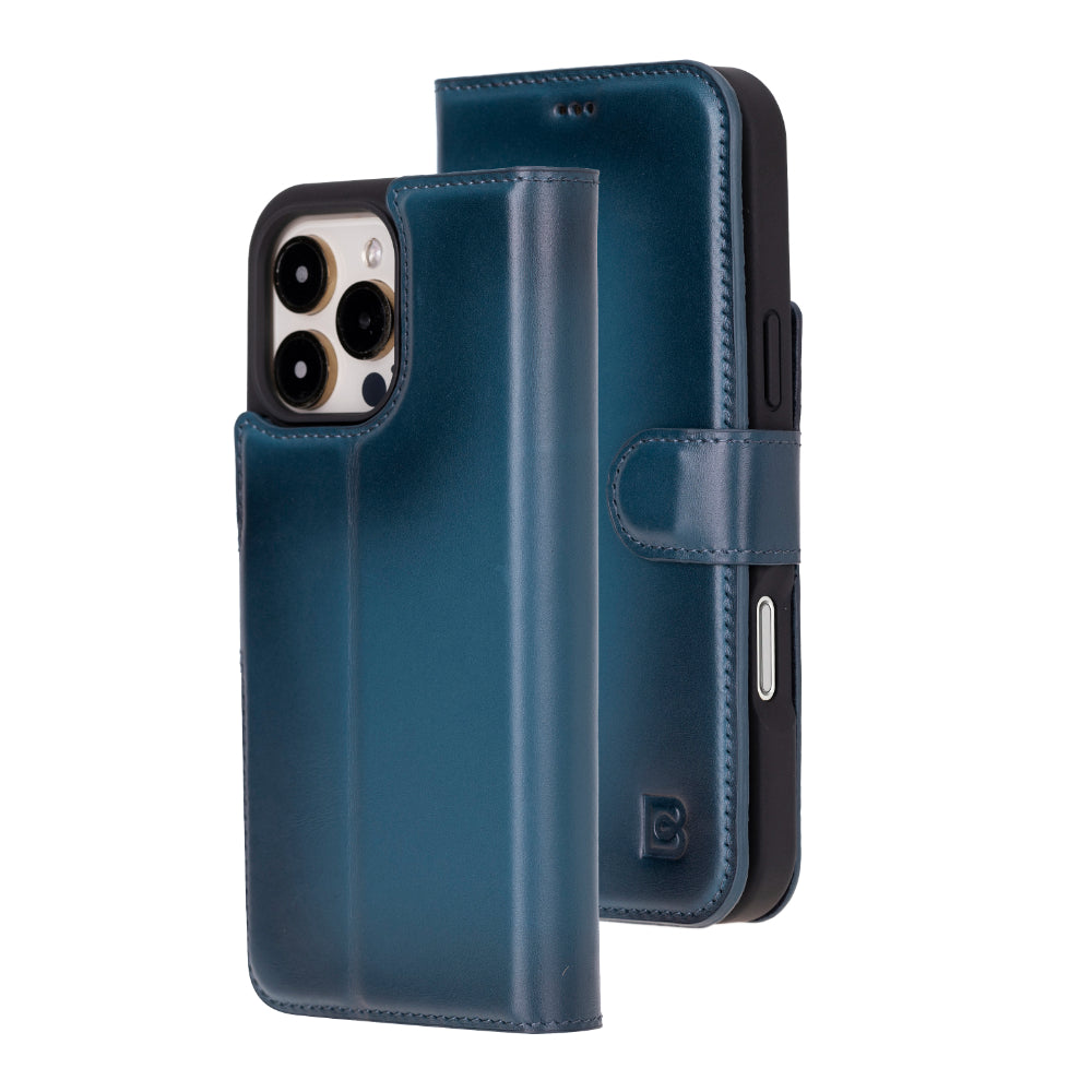 Magic iPhone 16 Pro Genuine Leather Detachable Wallet Case