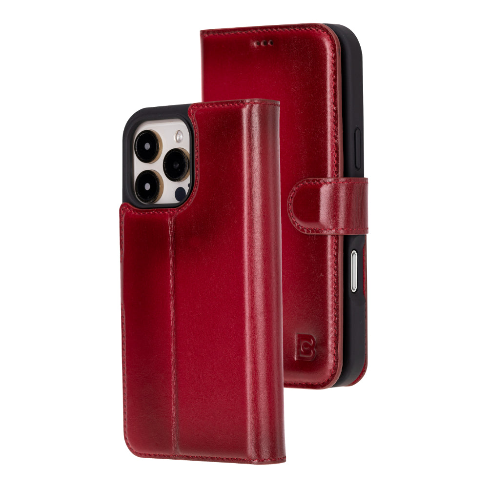 Magic iPhone 16 Pro Genuine Leather Detachable Wallet Case