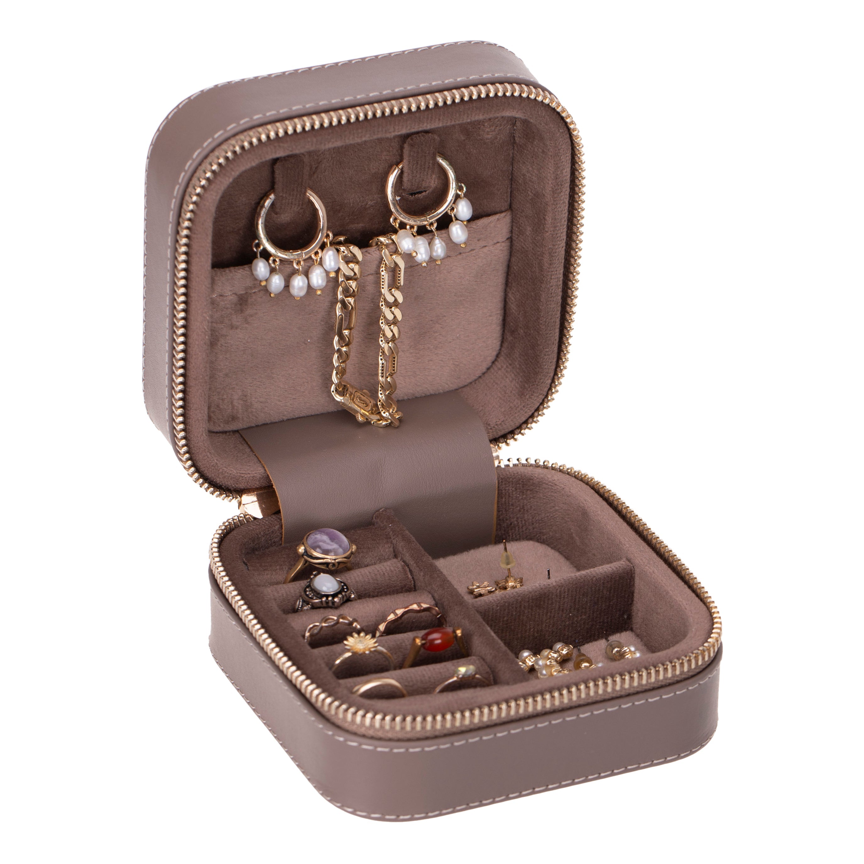 Perlyon Genuine Leather Jewelry Box