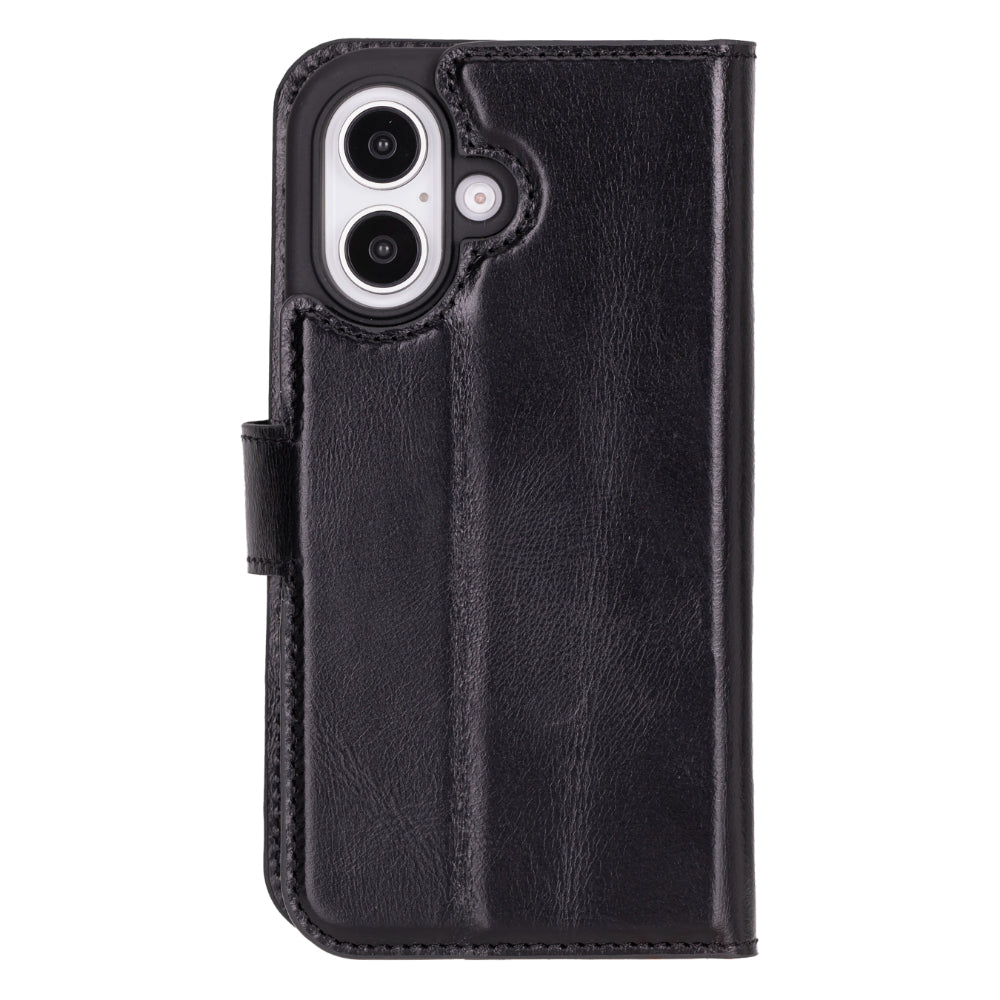 Magic iPhone 16 Plus Genuine Leather Detachable Wallet Case