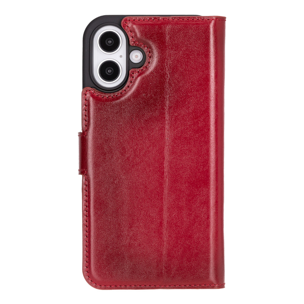 Magic iPhone 16 Plus Genuine Leather Detachable Wallet Case