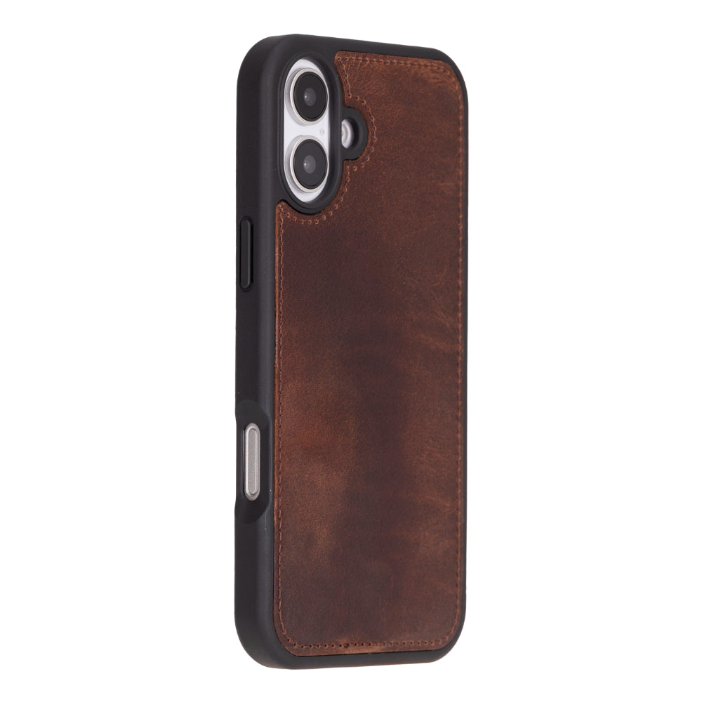 Magic iPhone 16 Plus Genuine Leather Detachable Wallet Case