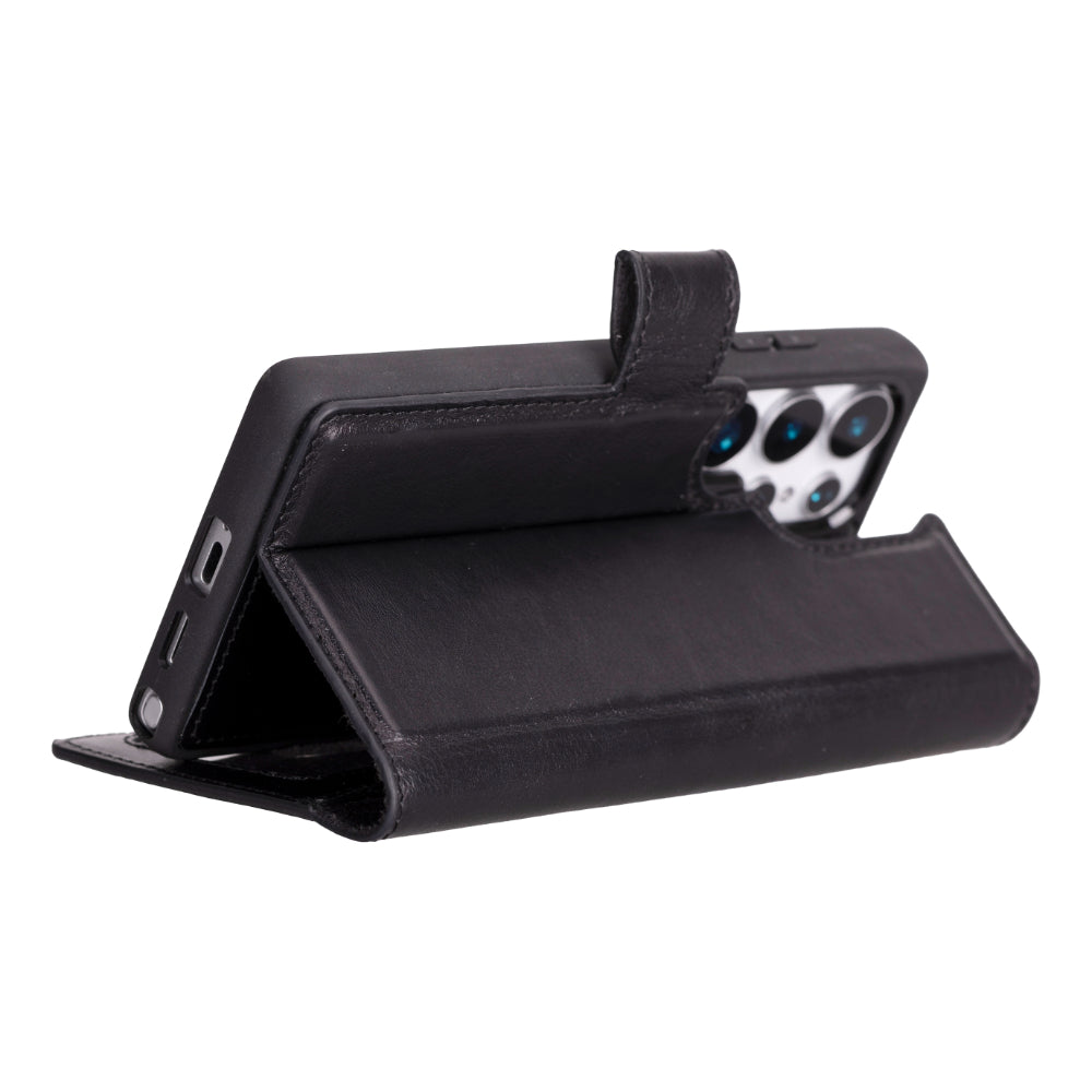 Magic Samsung Galaxy S25 Ultra Genuine Leather Detachable Wallet Case