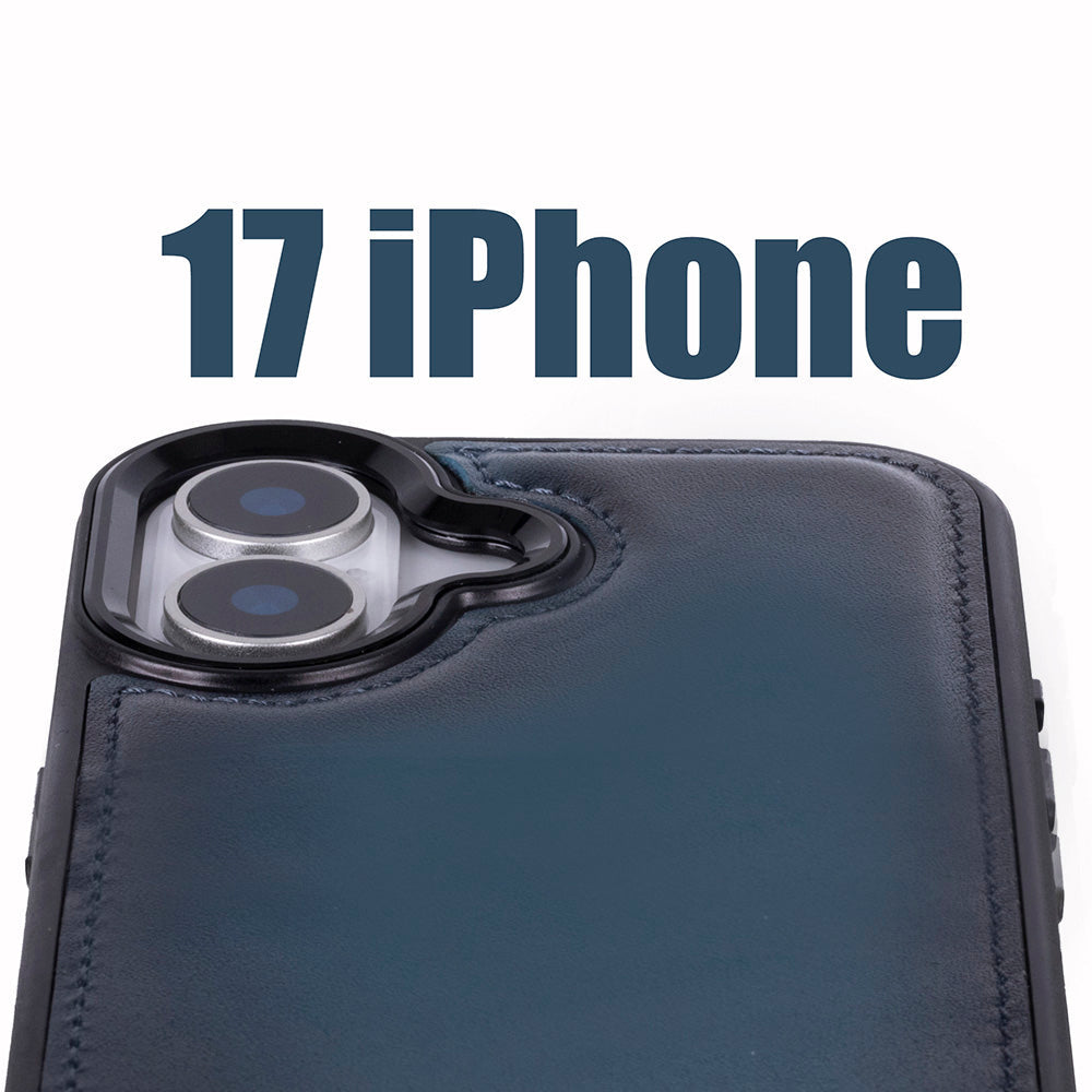 Magic iPhone 17 Detachable Genuine Leather Wallet Case