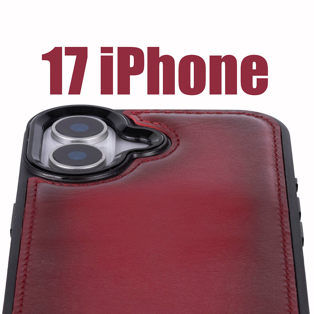 Magic iPhone 17 Detachable Genuine Leather Wallet Case