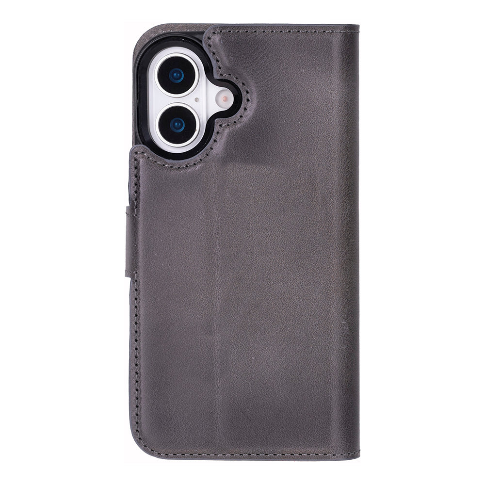 Magic iPhone 17 Detachable Genuine Leather Wallet Case