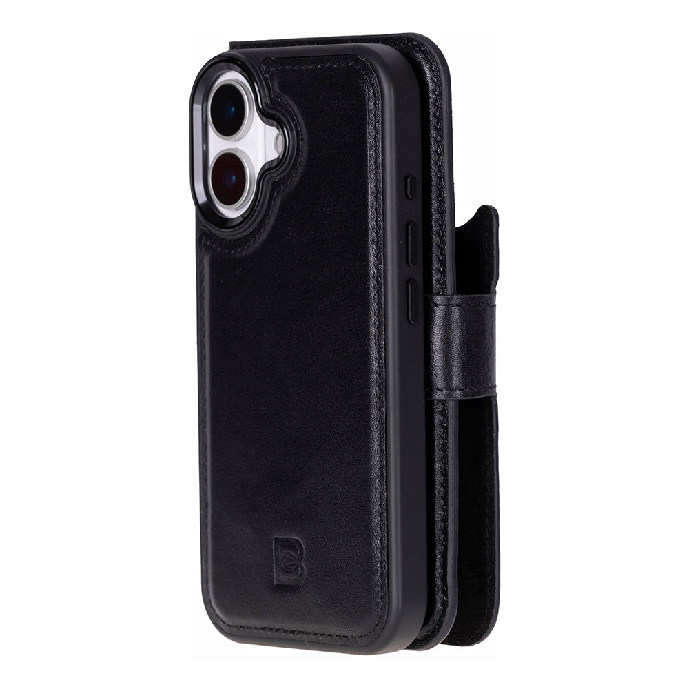 Magic iPhone 17 Detachable Genuine Leather Wallet Case