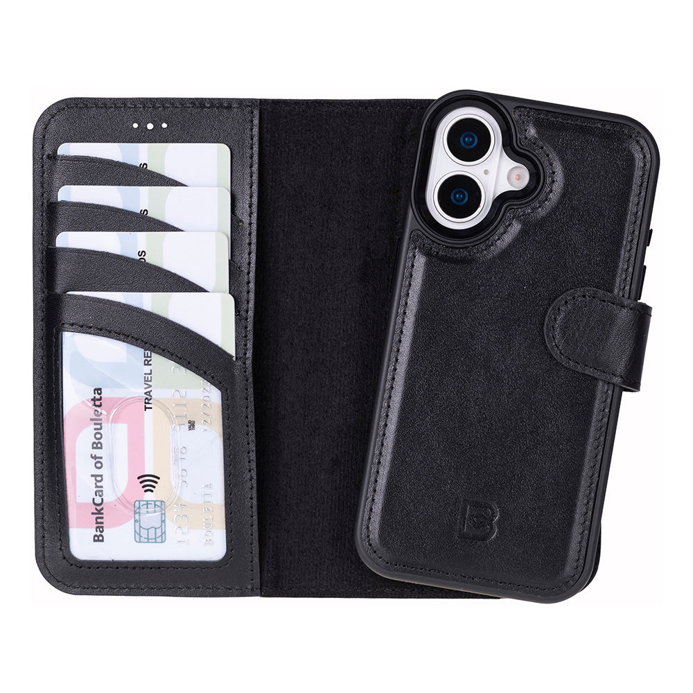 Magic iPhone 17 Detachable Genuine Leather Wallet Case
