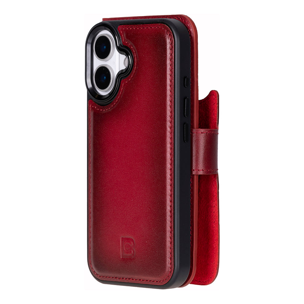 Magic iPhone 17 Detachable Genuine Leather Wallet Case