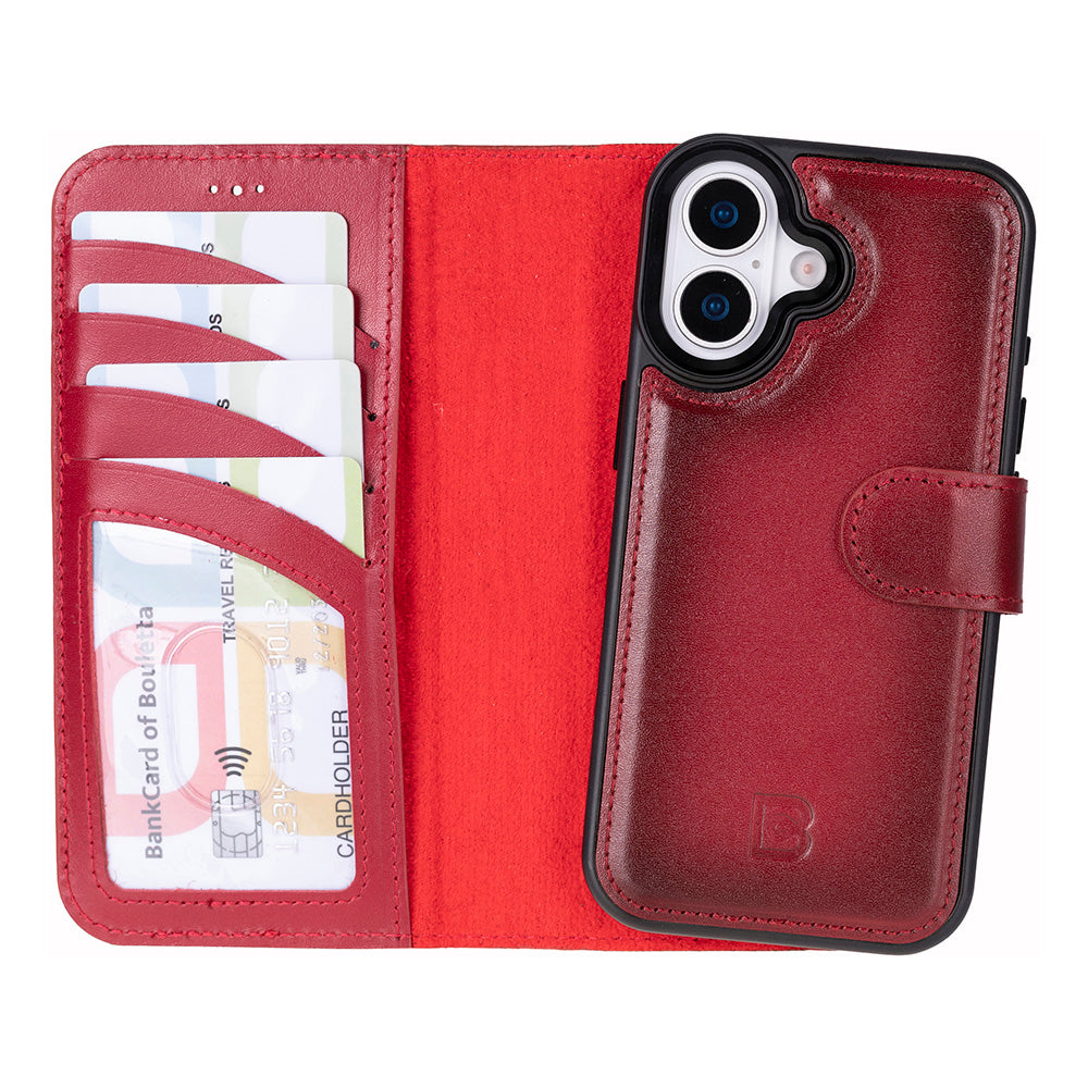 Magic iPhone 17 Detachable Genuine Leather Wallet Case