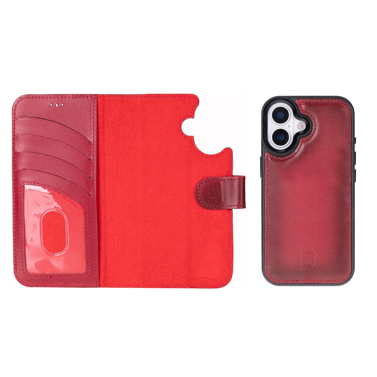 Magic iPhone 17 Detachable Genuine Leather Wallet Case