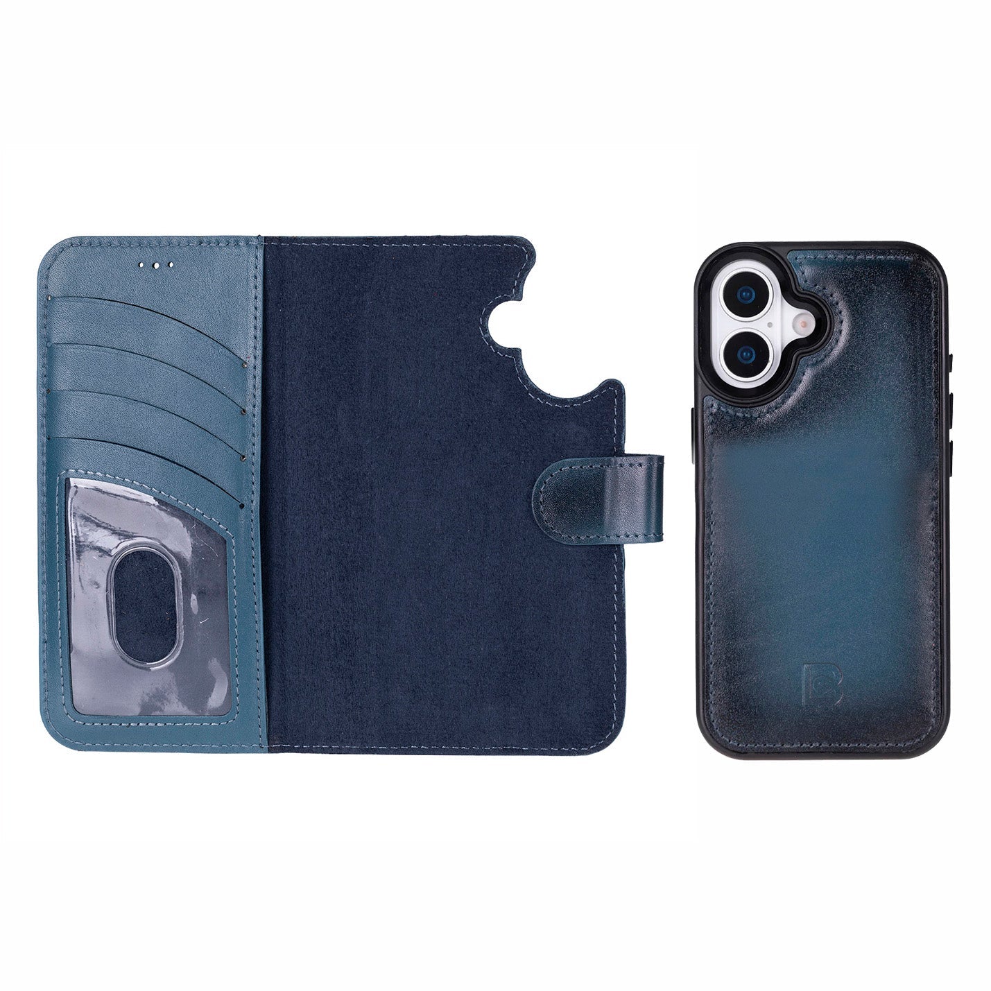 Magic iPhone 17 Detachable Genuine Leather Wallet Case