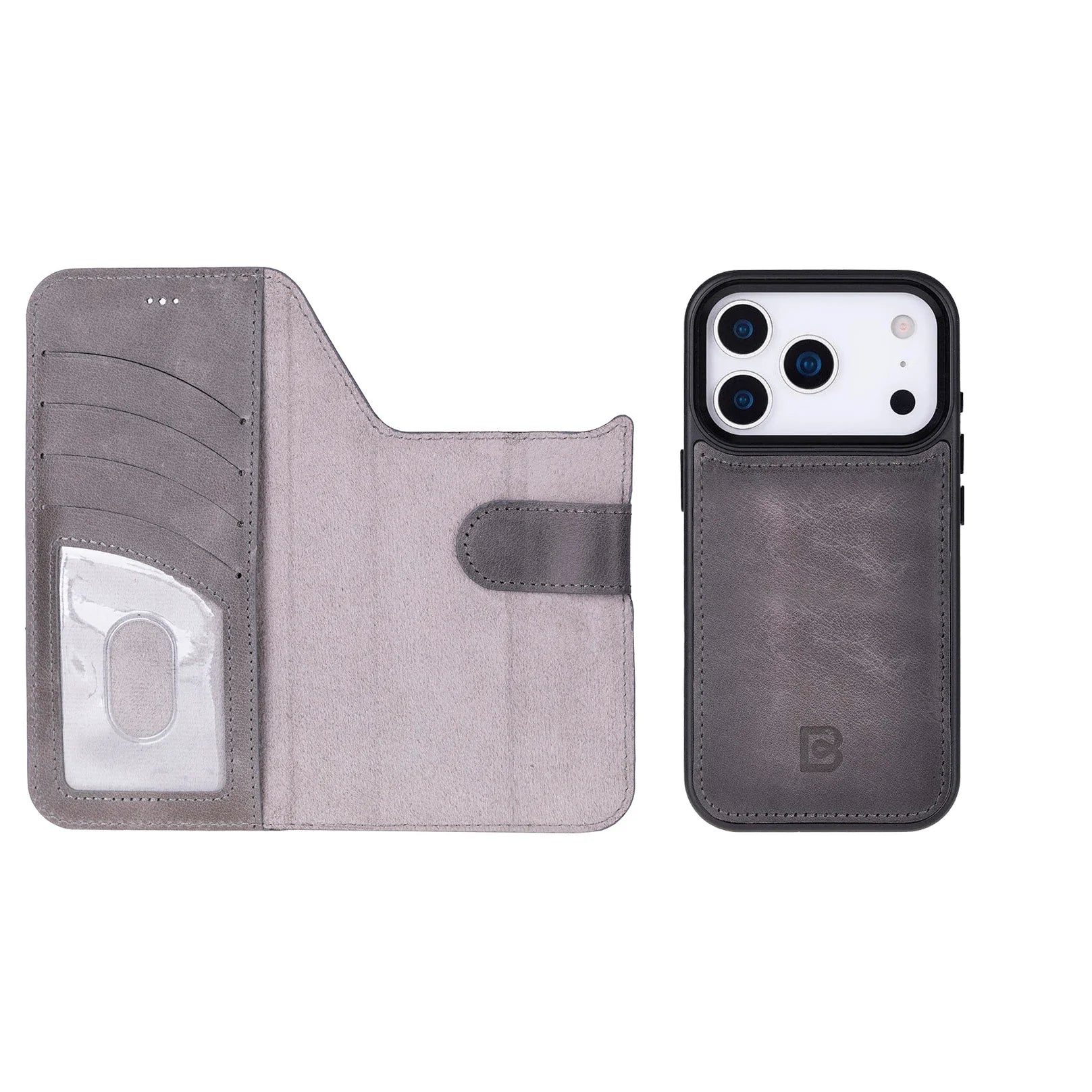 Magic iPhone 17 Pro Deri Ayrılabilir Cüzdan Kılıf (RFID, Bouletta)