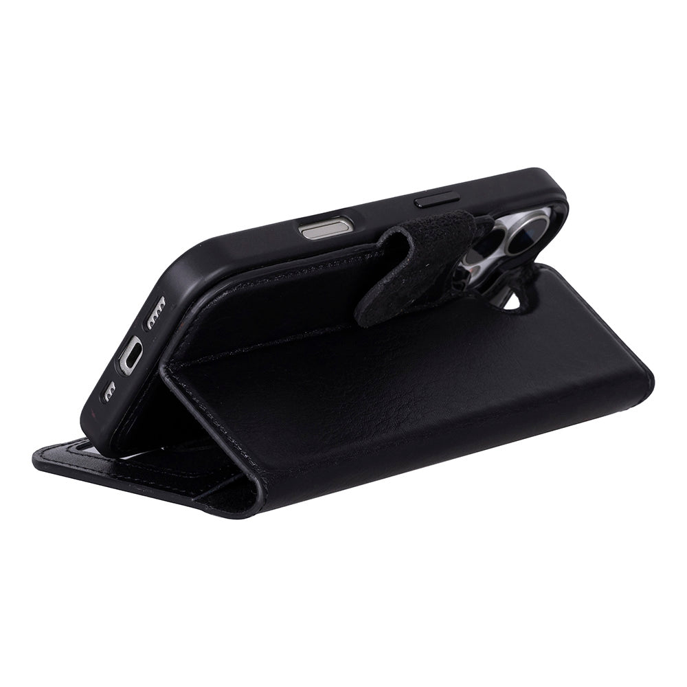 Magic iPhone 17 Detachable Genuine Leather Wallet Case
