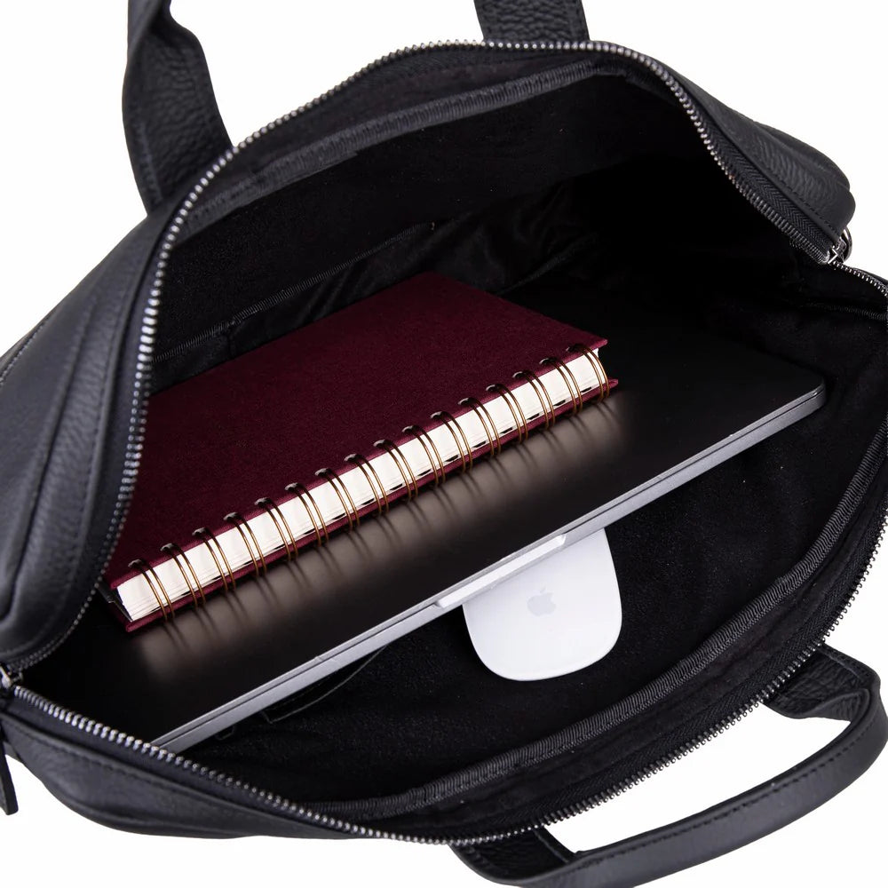 Truro Leather Business Briefcase / Laptop Case 16" with Suitcase