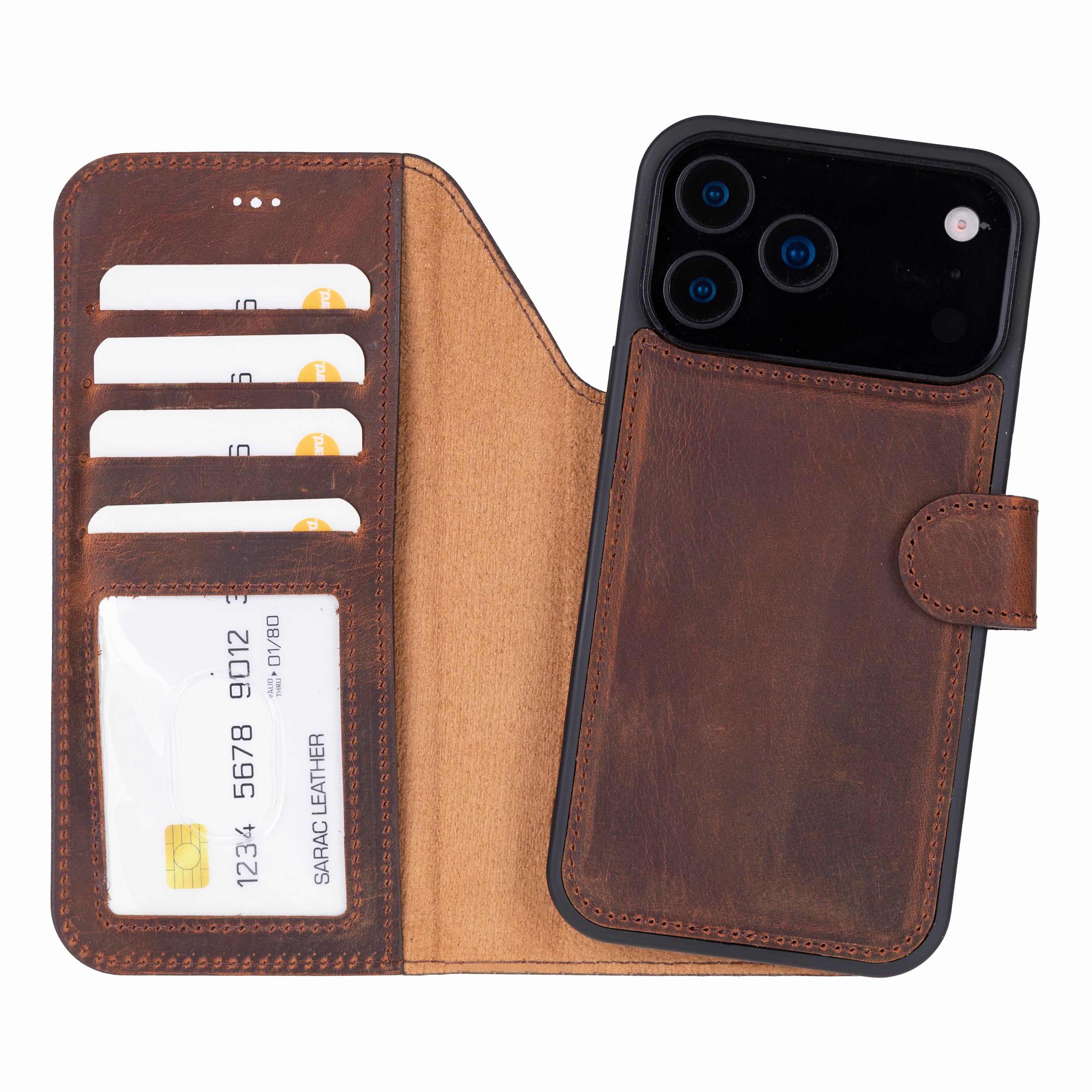 Liluri iPhone 17 Pro Max Detachable Genuine Leather Case
