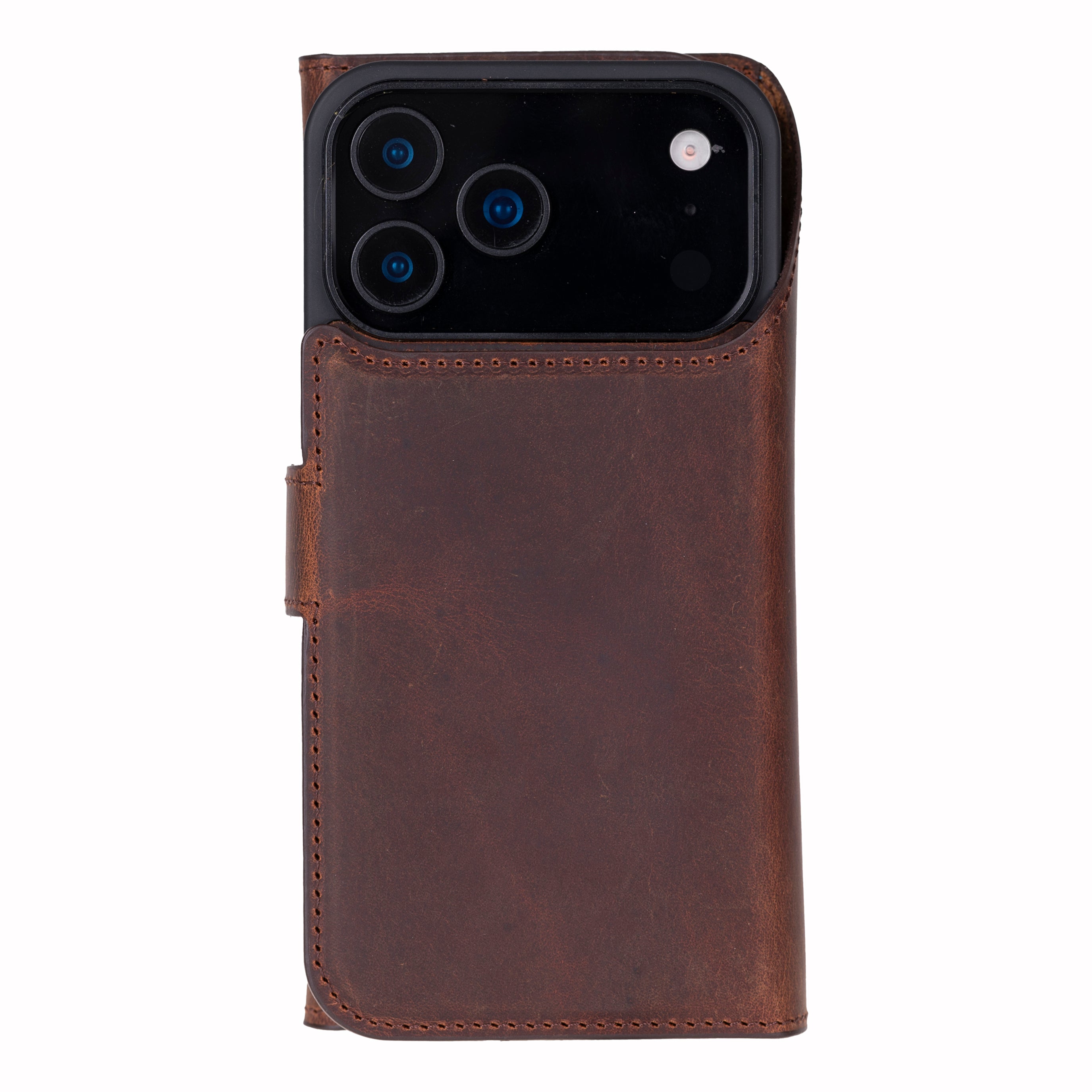Santa iPhone 17 Pro Max Genuine Leather Detachable Wallet Case