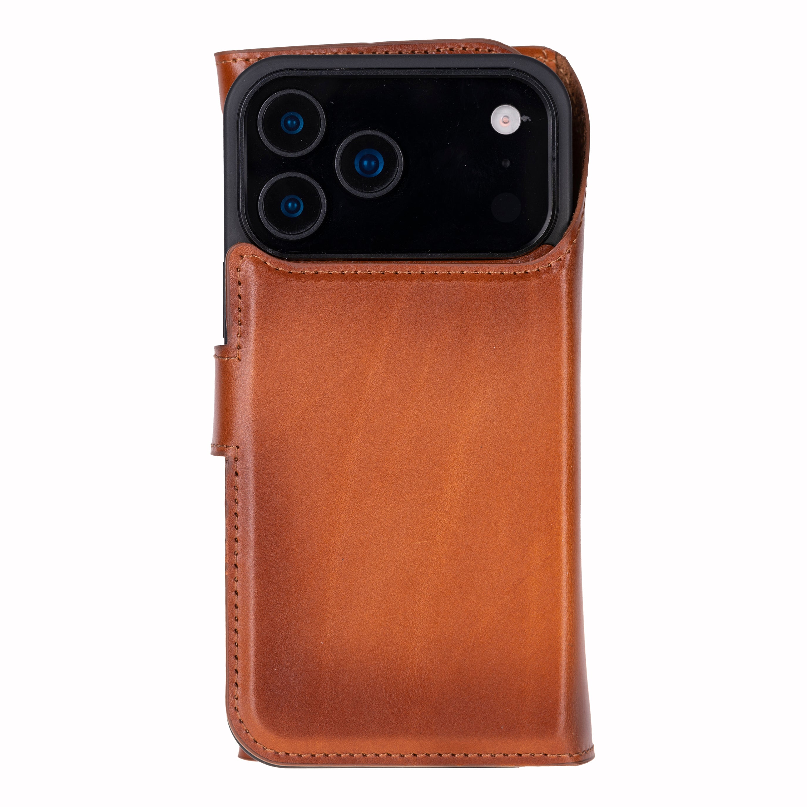 Santa iPhone 17 Pro Max Genuine Leather Detachable Wallet Case