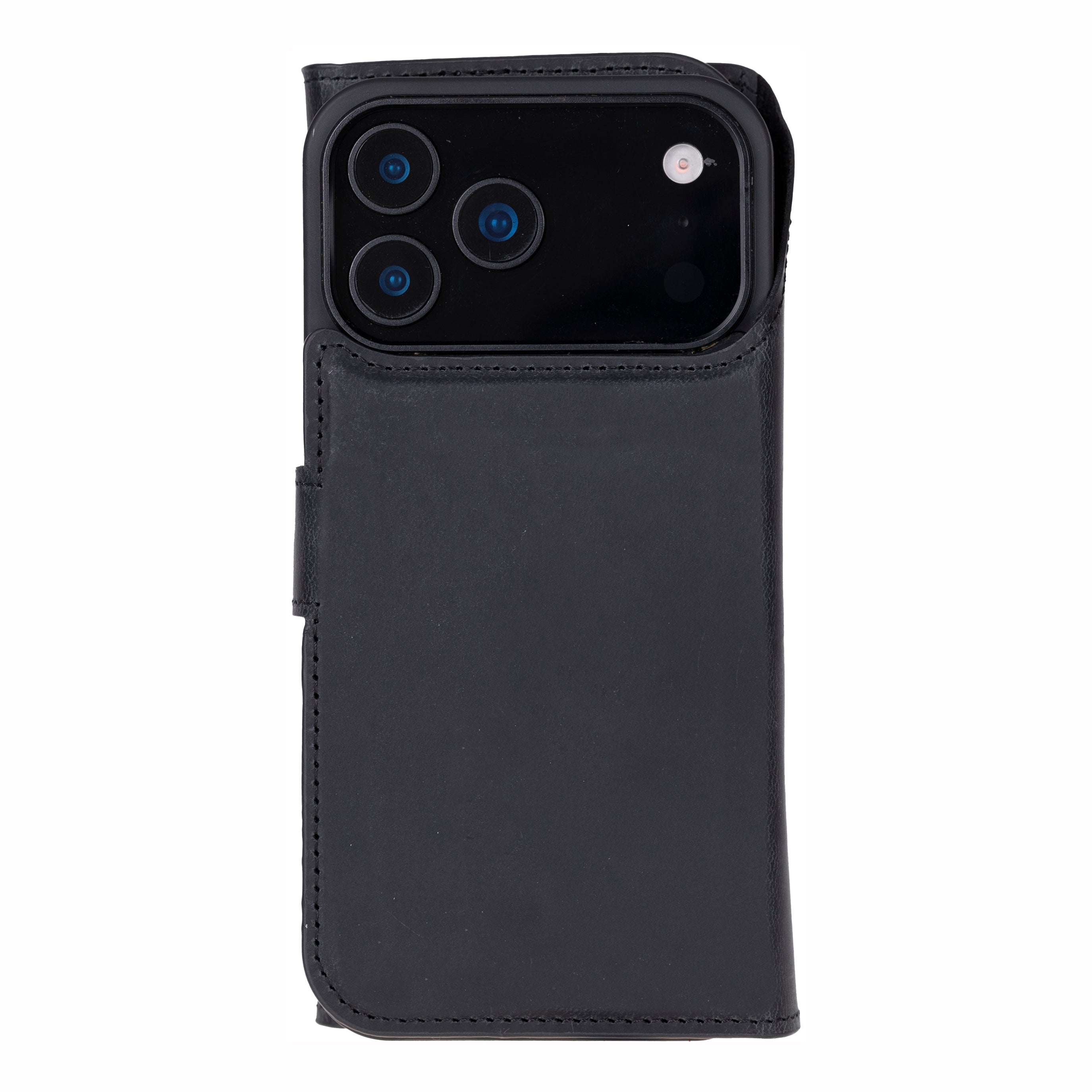 Santa iPhone 17 Pro Max Genuine Leather Detachable Wallet Case