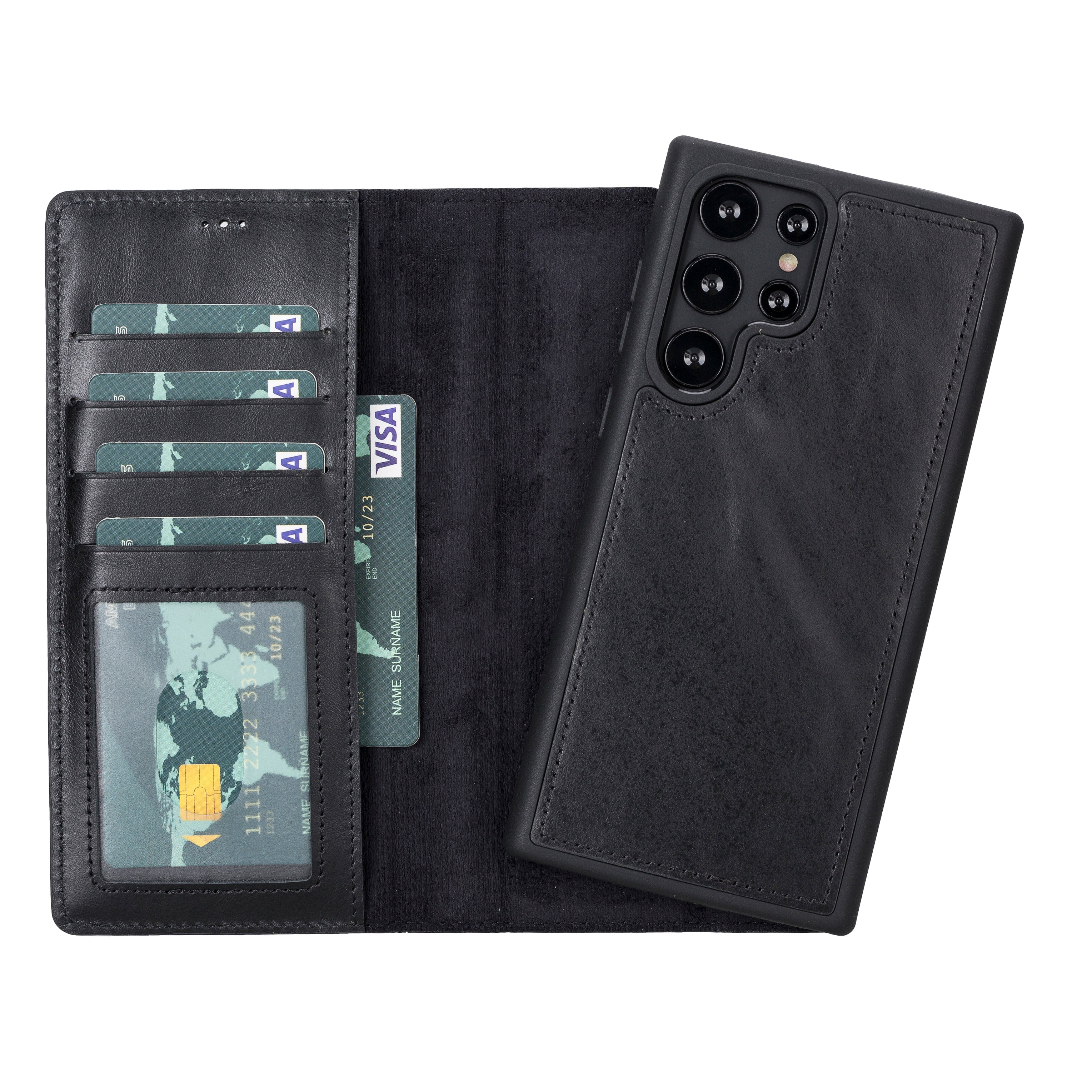 Magic Samsung Galaxy S22 Ultra Leather Detachable Wallet Case