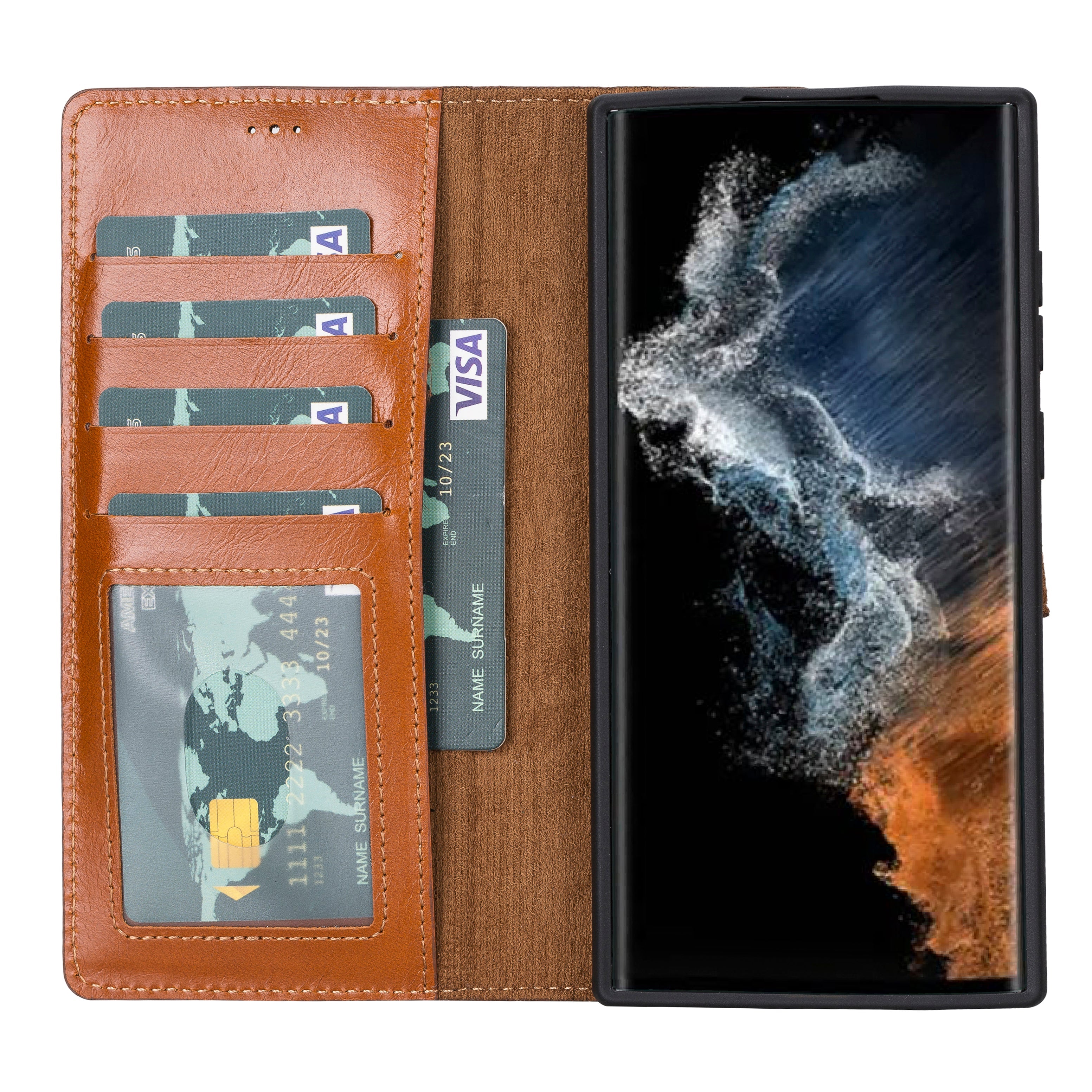 Magic Samsung Galaxy S22 Ultra Leather Detachable Wallet Case