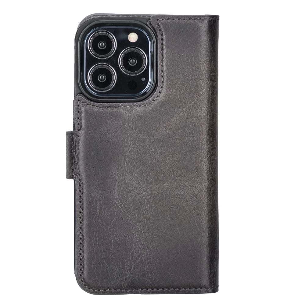 Magic iPhone 13 Pro Genuine Leather Detachable Wallet Case
