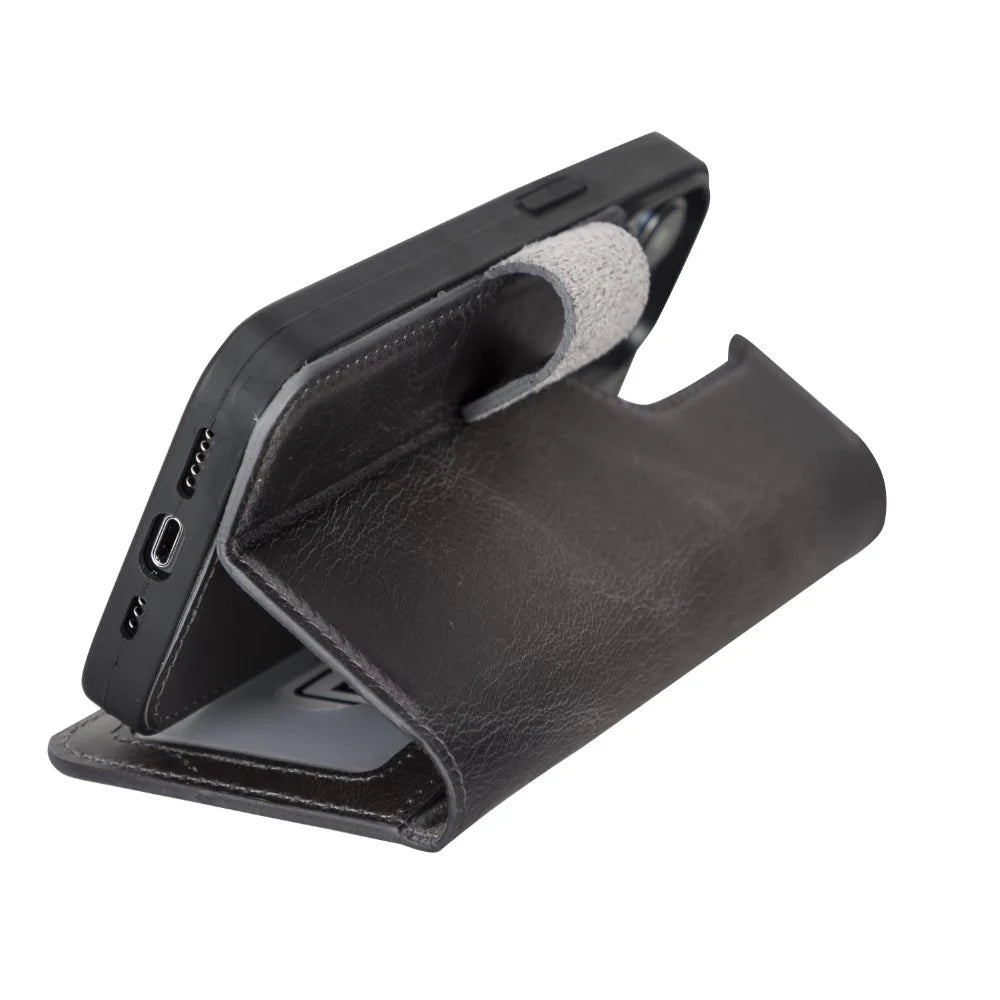 Magic iPhone 13 Pro Genuine Leather Detachable Wallet Case