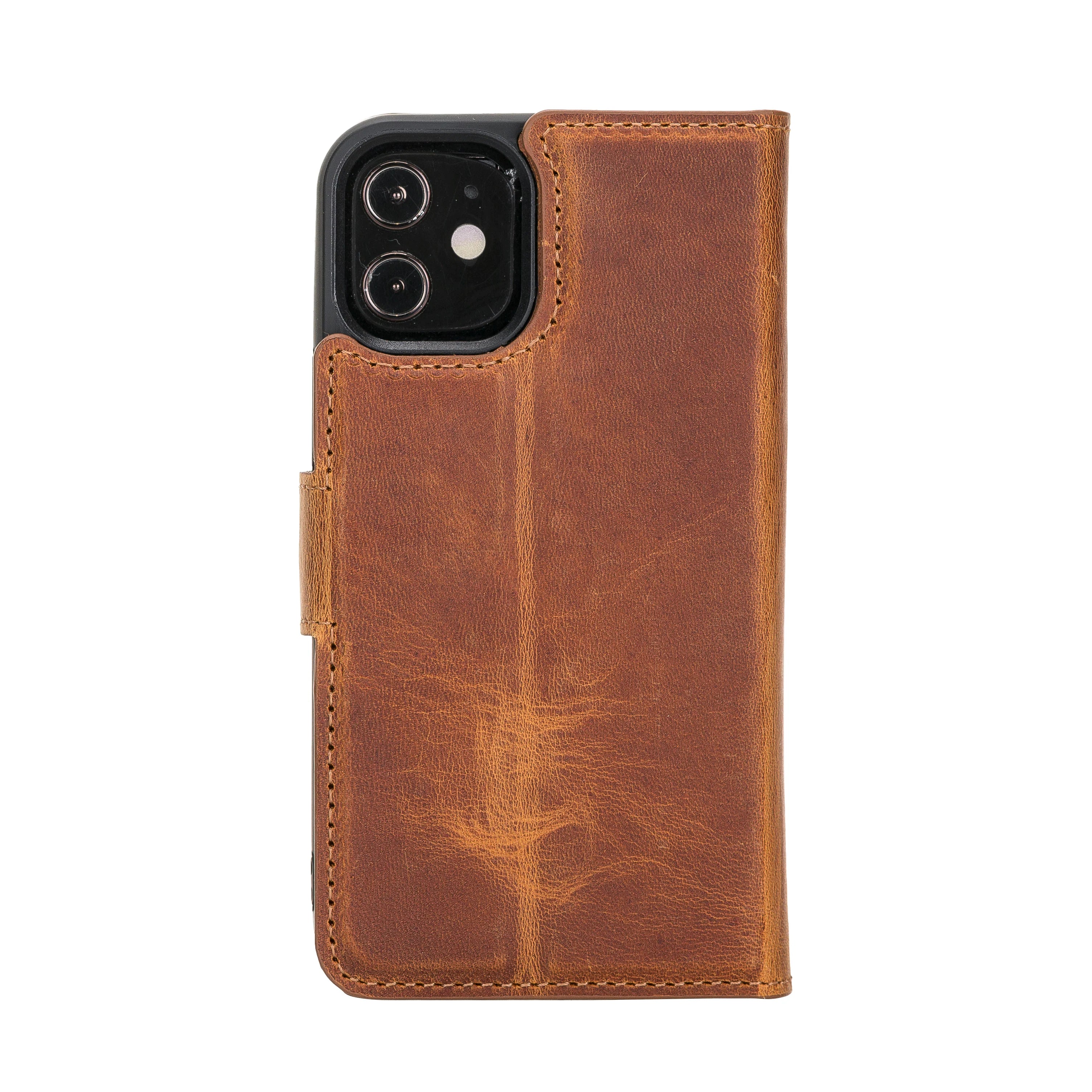 Liluri iPhone 12 Mini Detachable Genuine Leather Wallet Case