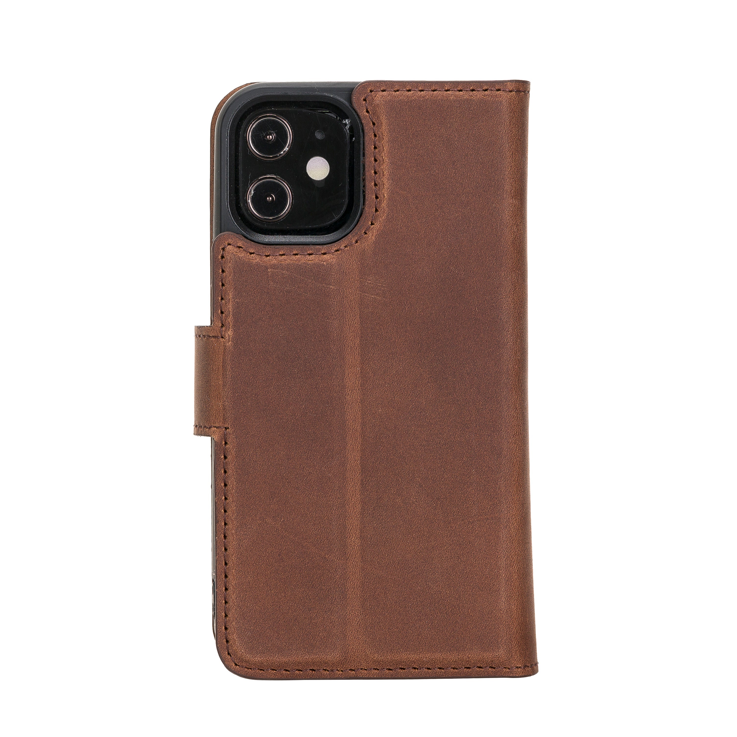 Liluri iPhone 12 Mini Detachable Genuine Leather Wallet Case