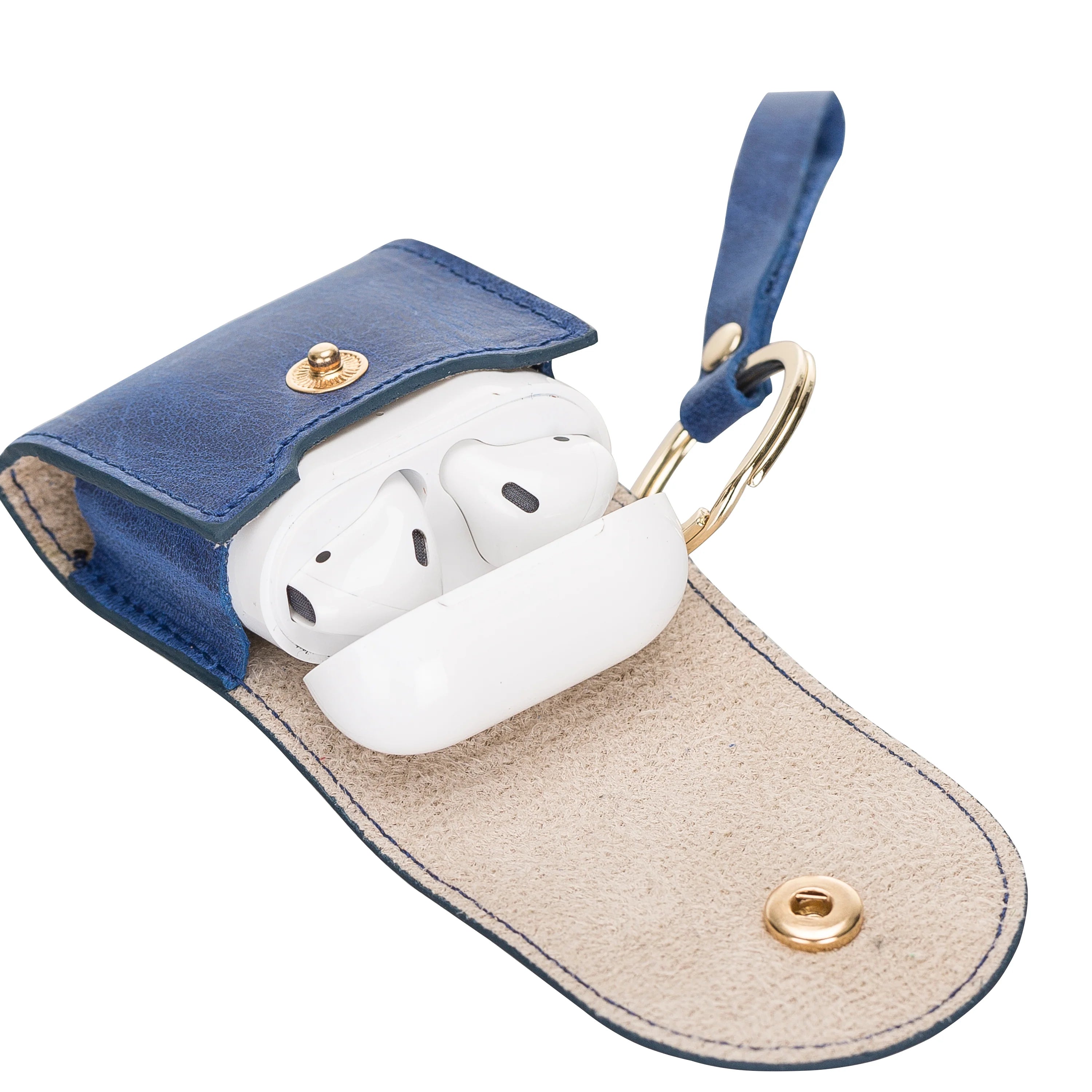Mai Snap AirPods 1 and AirPods 2 Genuine Leather Case with Hook