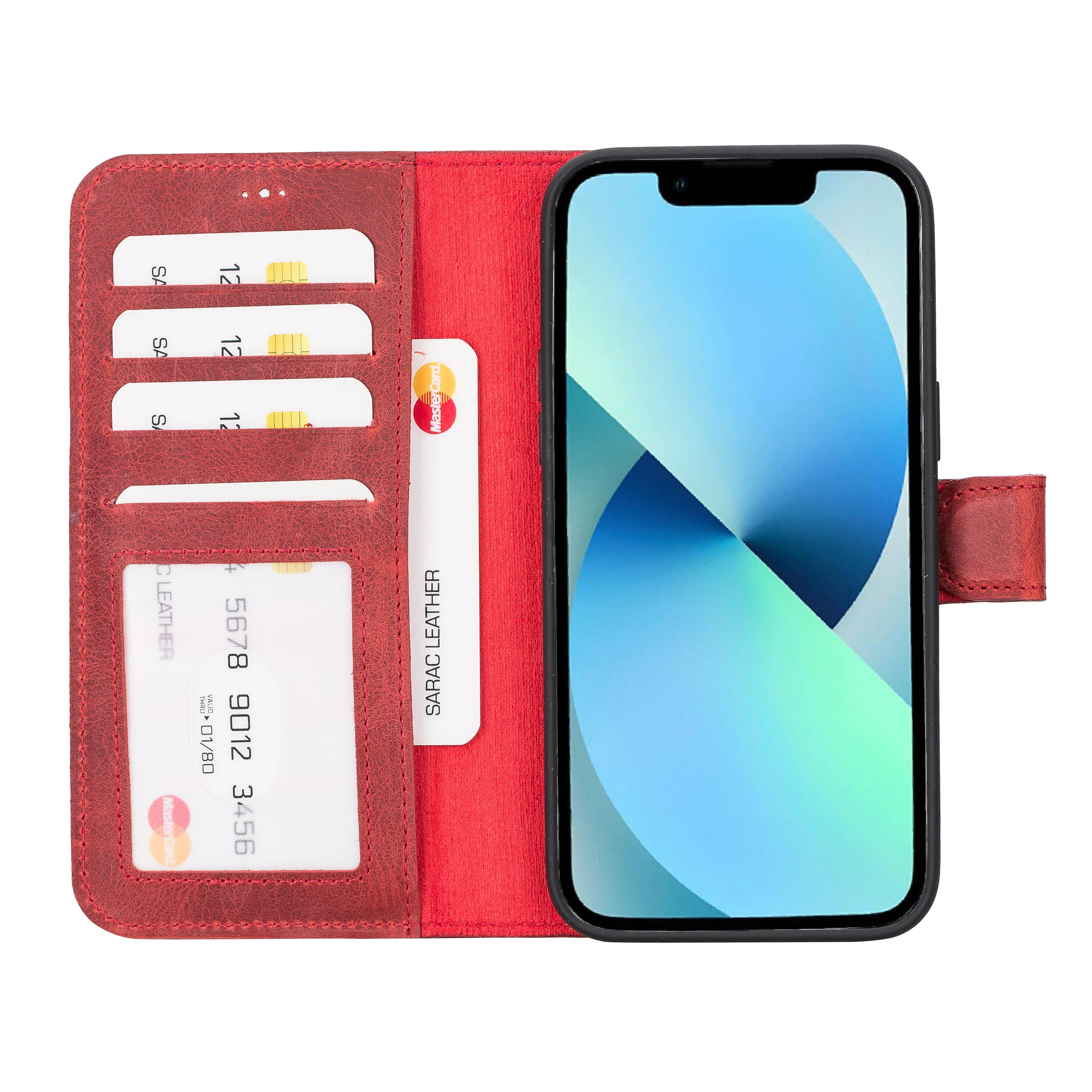 Liluri iPhone 14 Pro Max Detachable Genuine Leather Wallet Case
