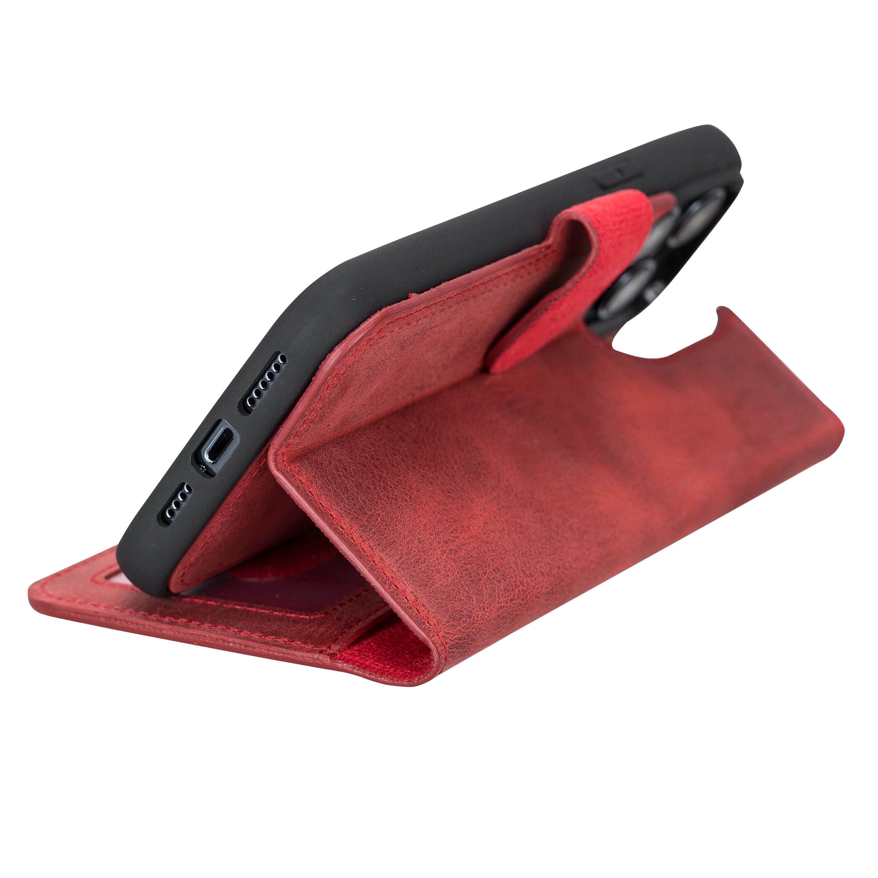 Liluri iPhone 14 Pro Max Detachable Genuine Leather Wallet Case