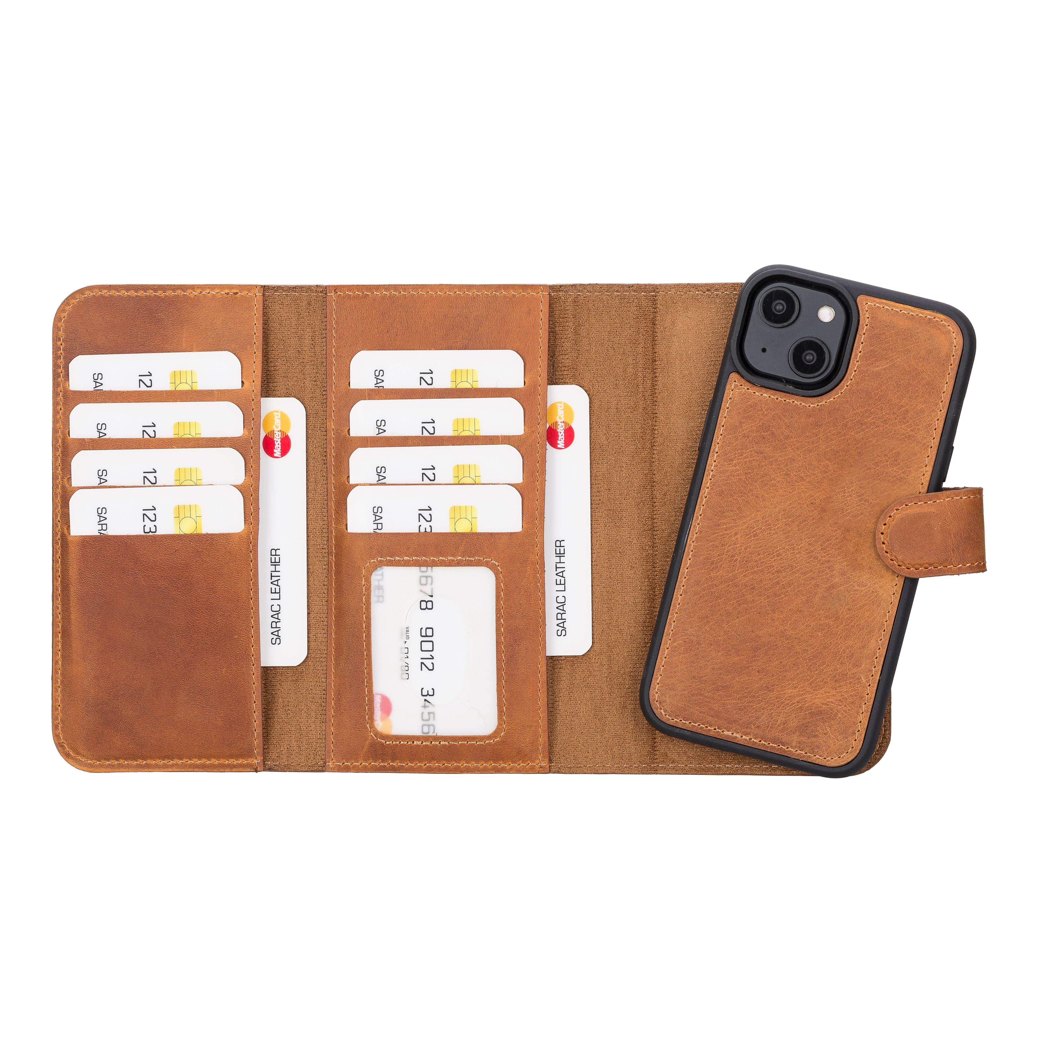 Santa iPhone 14 Genuine Leather Detachable Wallet Case