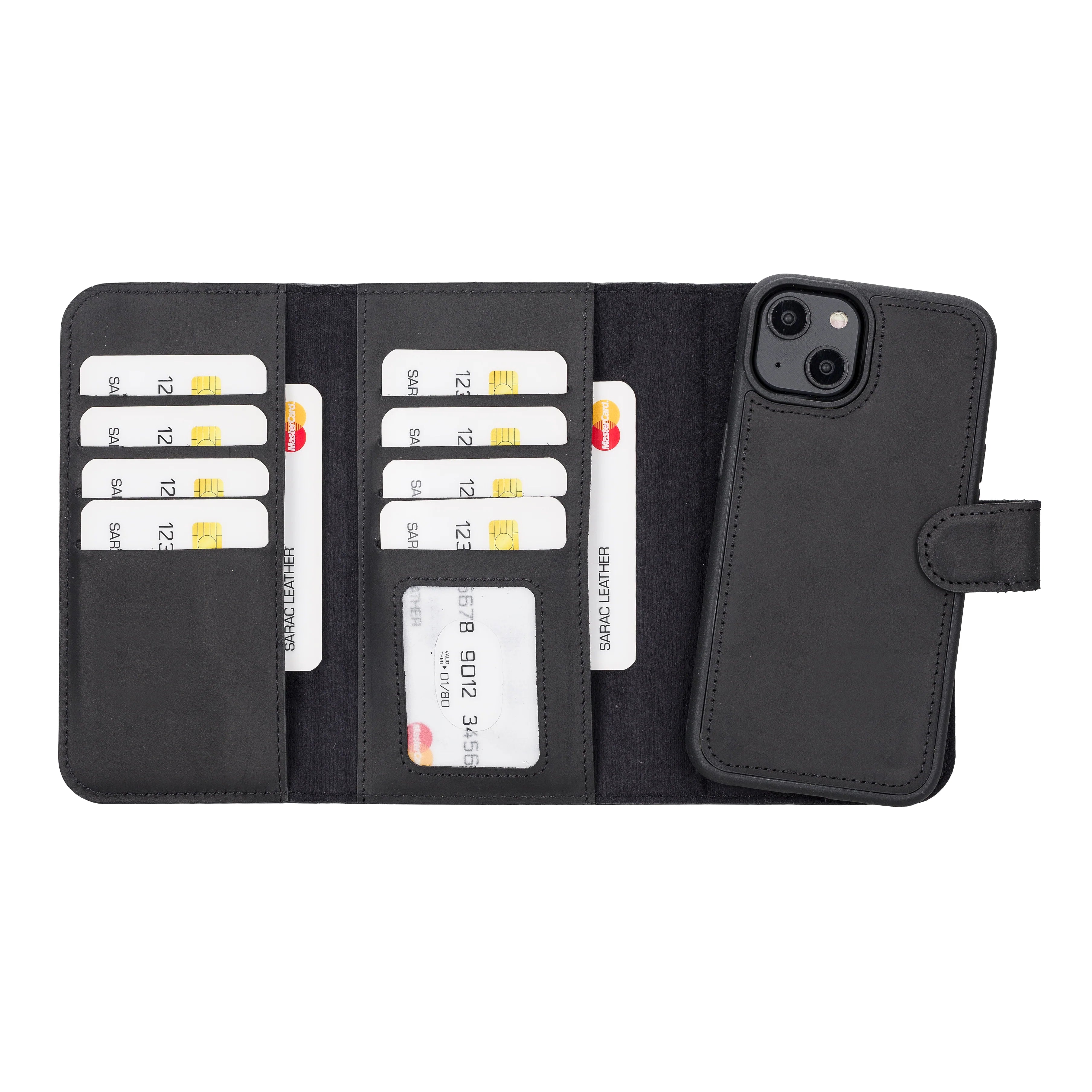 Santa iPhone 14 Genuine Leather Detachable Wallet Case