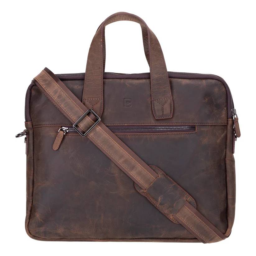 Thasos Genuine Leather Business Briefcase / Laptop Case 16"