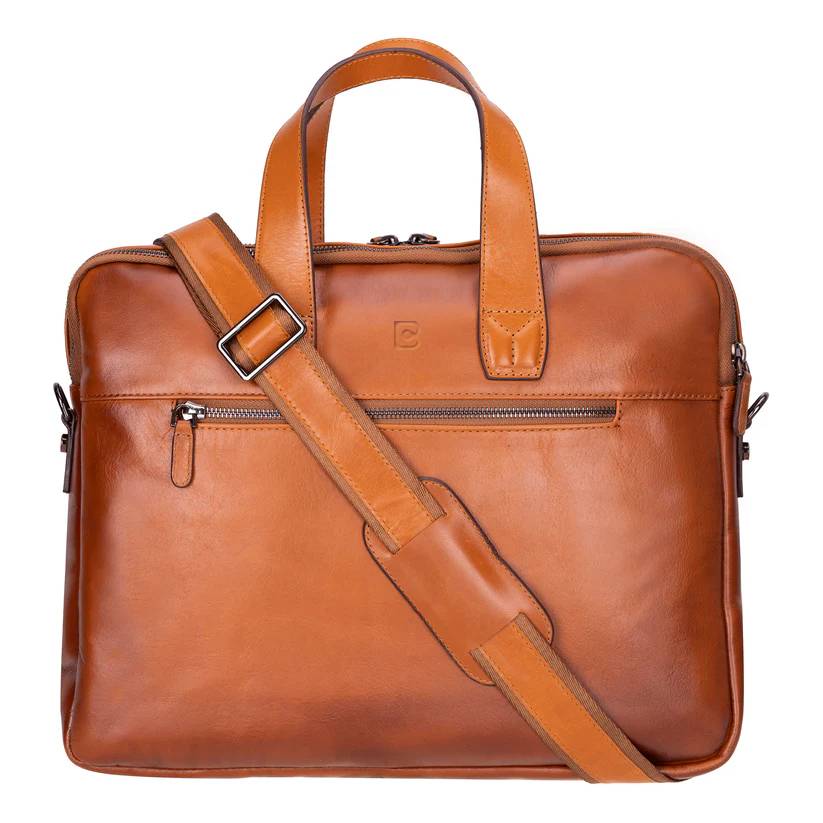 Thasos Genuine Leather Business Briefcase / Laptop Case 16"