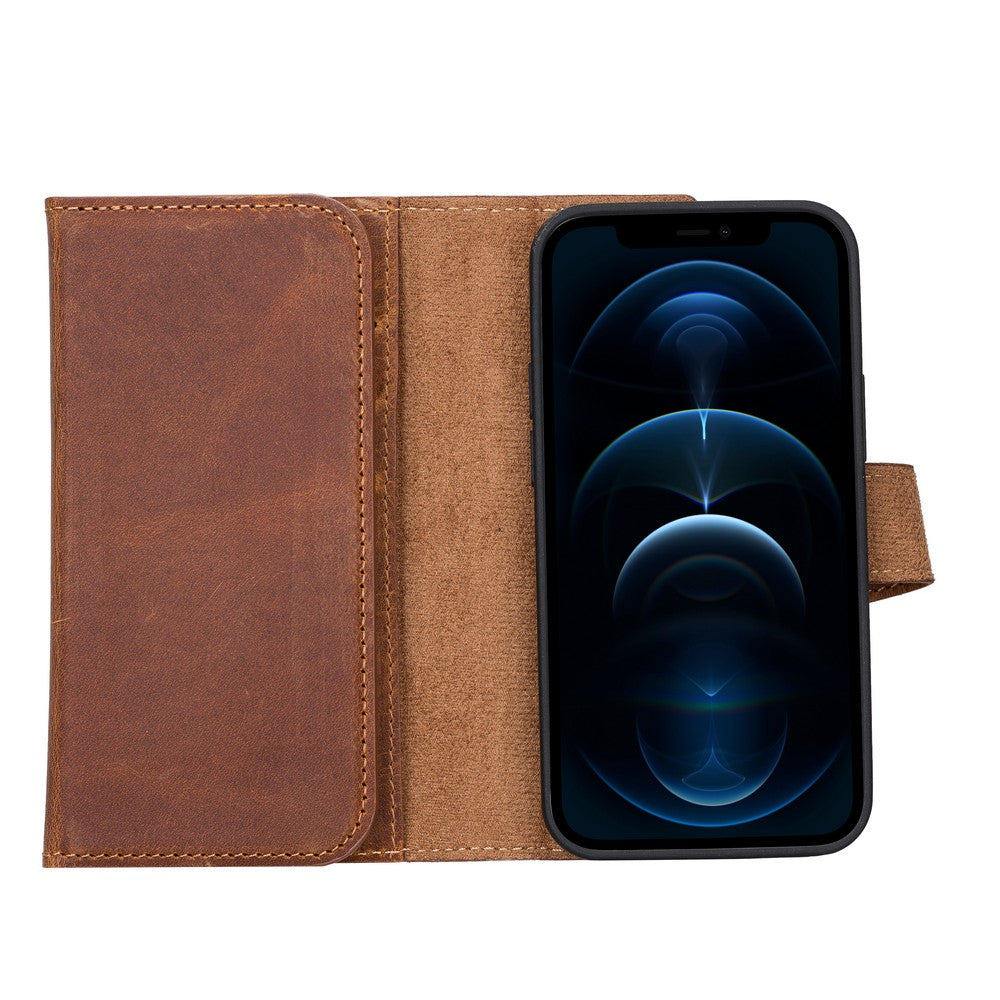 Santa iPhone 13 Mini Genuine Leather Detachable Wallet Case