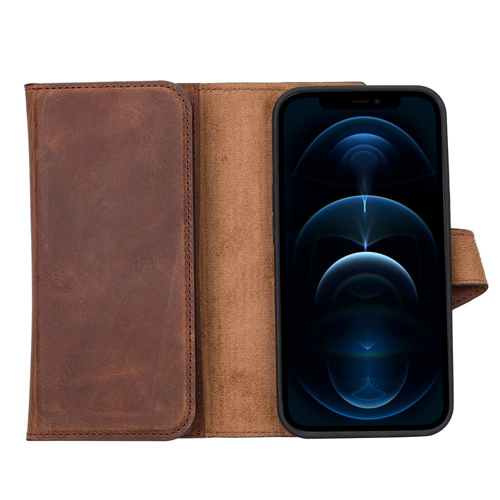 Santa iPhone 13 Mini Genuine Leather Detachable Wallet Case