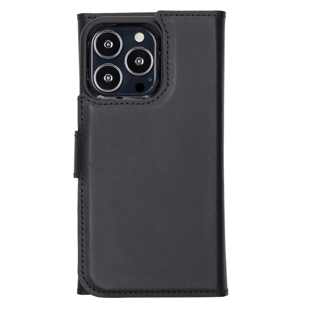 Santa iPhone 13 Pro Genuine Leather Detachable Wallet Case