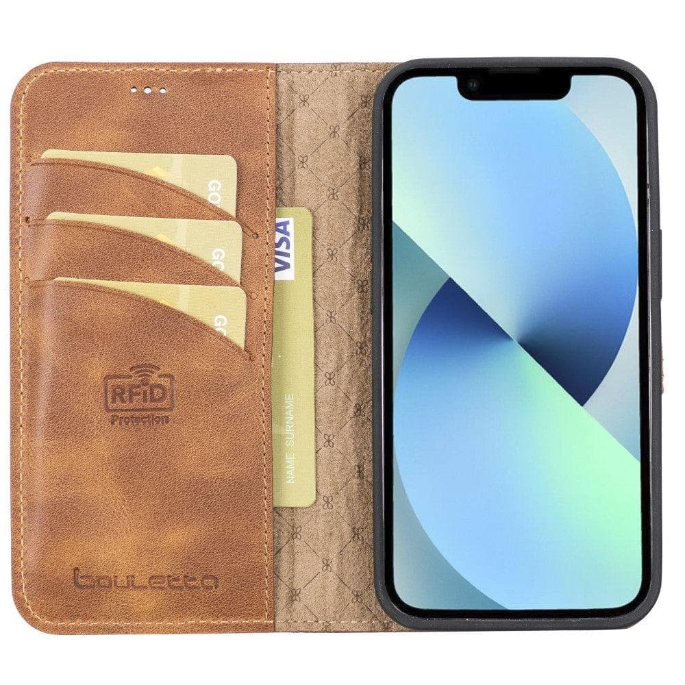 Magic iPhone 13 Pro Max Çıkarılabilir Hakiki Deri Cüzdan Kılıf